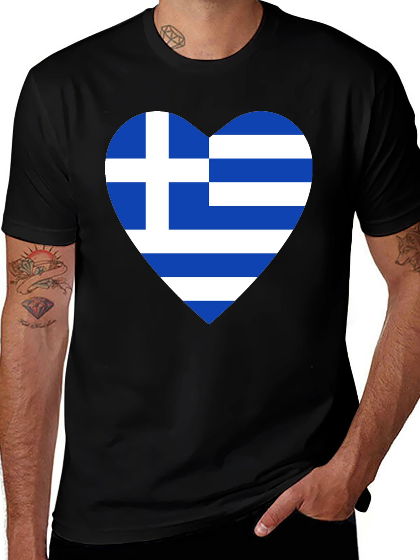 Greek Flag Heart T-Shirt
