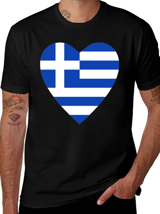 Greek Flag Heart T-Shirt