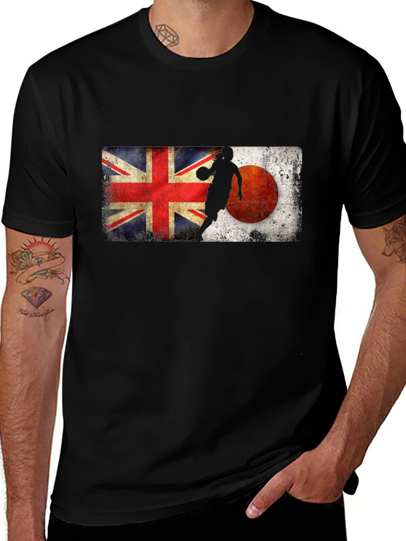 UK Japan Basketball Graphic T-Shirt