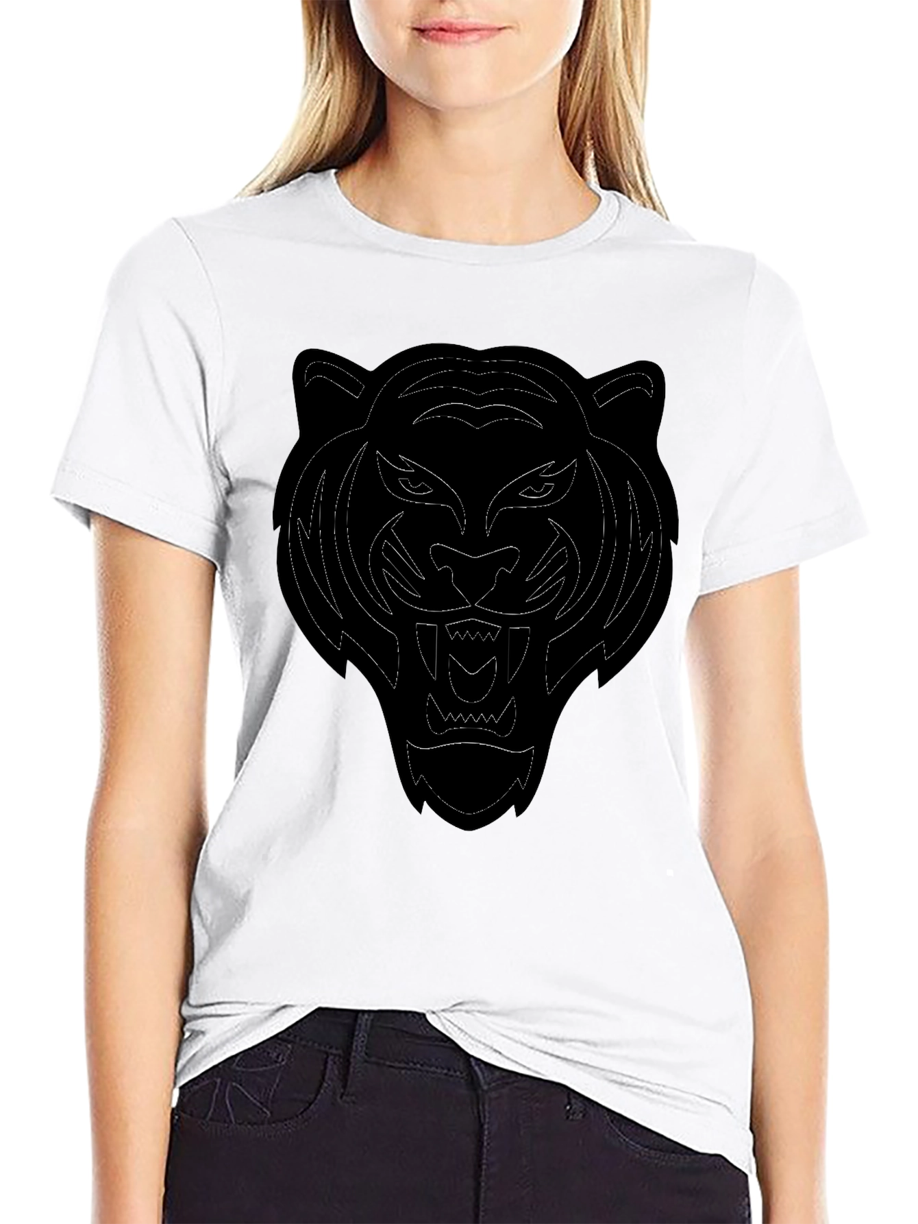 Black Tiger Graphic Tee - Mens Casual T-Shirt