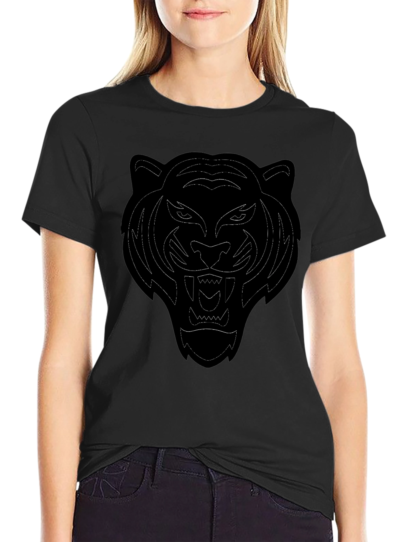 Black Tiger Graphic Tee - Mens Casual T-Shirt