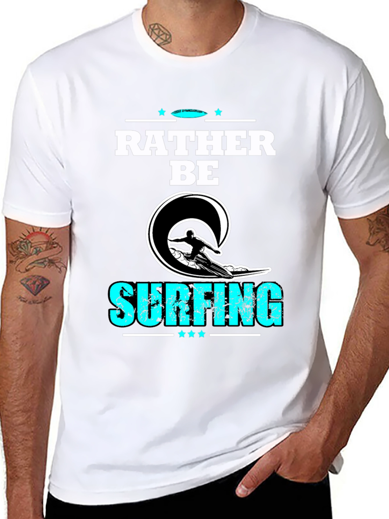 Rather Be Surfing Graphic T-Shirt for Men