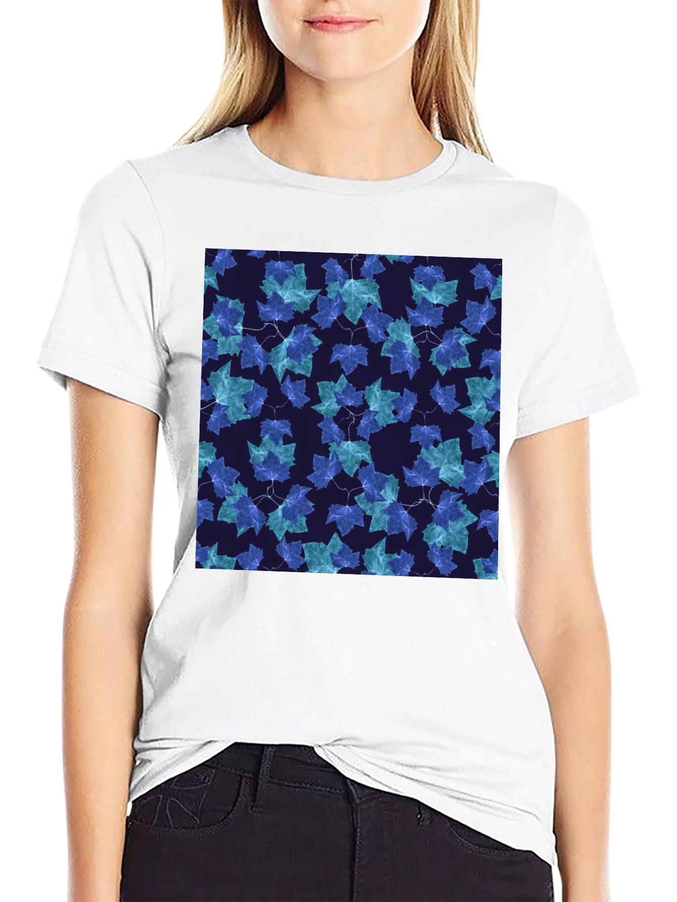 Leaf Pattern T-Shirt - Stylish Casual Wear