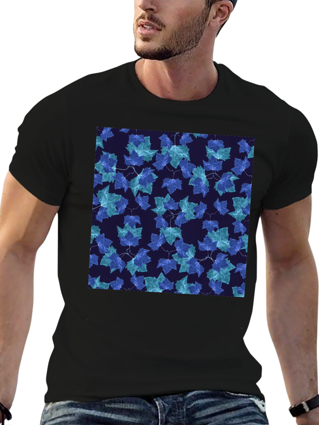 Leaf Pattern T-Shirt - Stylish Casual Wear