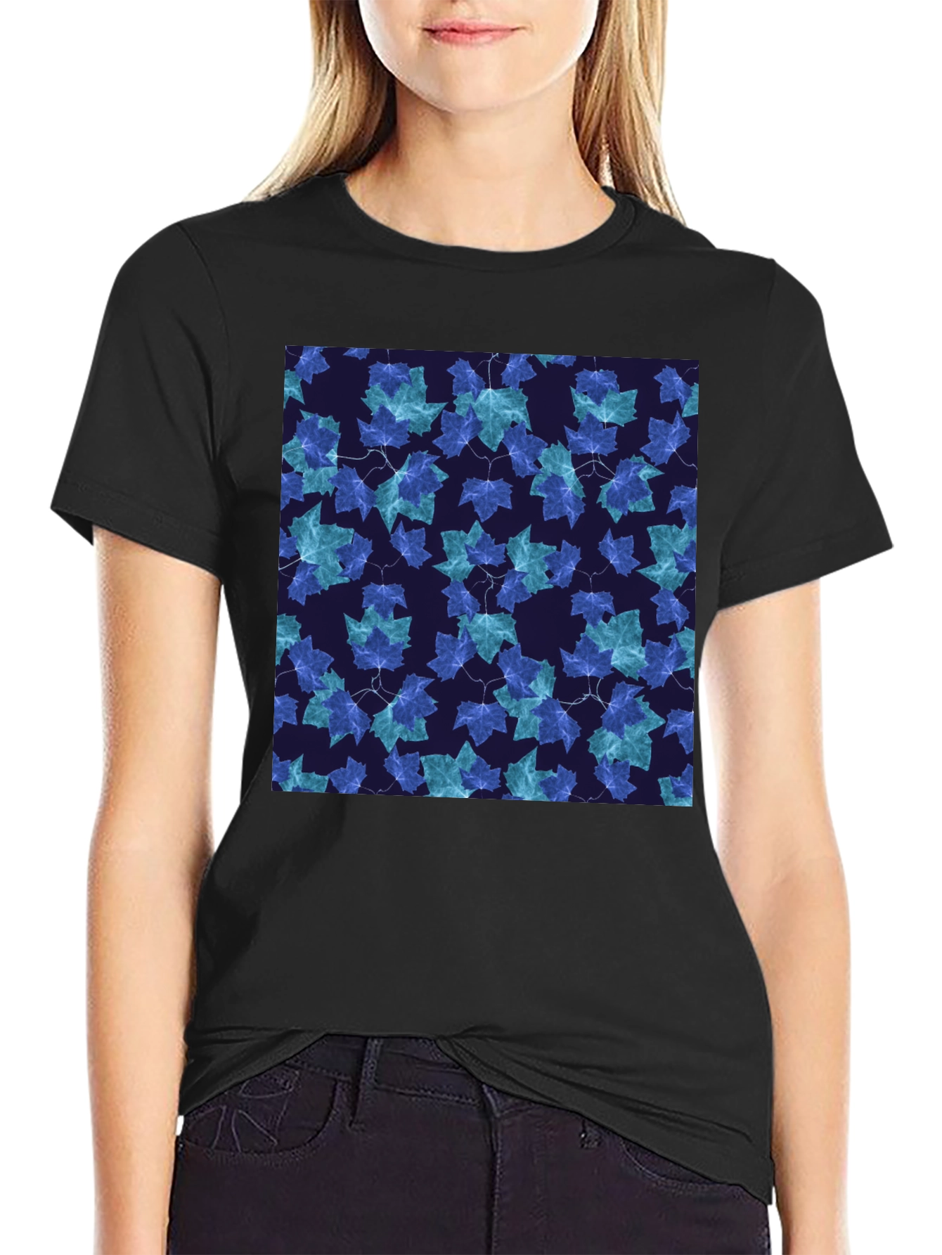 Leaf Pattern T-Shirt - Stylish Casual Wear