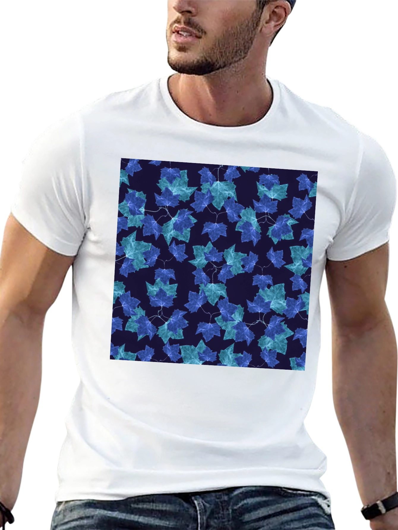 Leaf Pattern T-Shirt - Stylish Casual Wear
