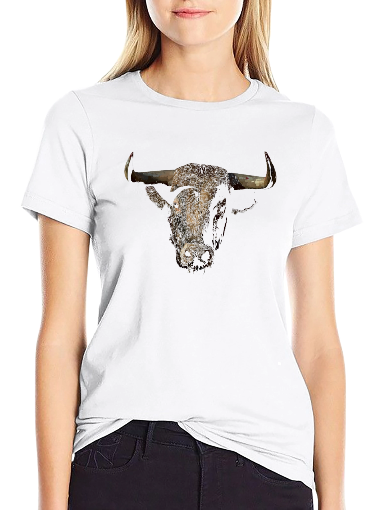 Bull Head Graphic Black T-Shirt