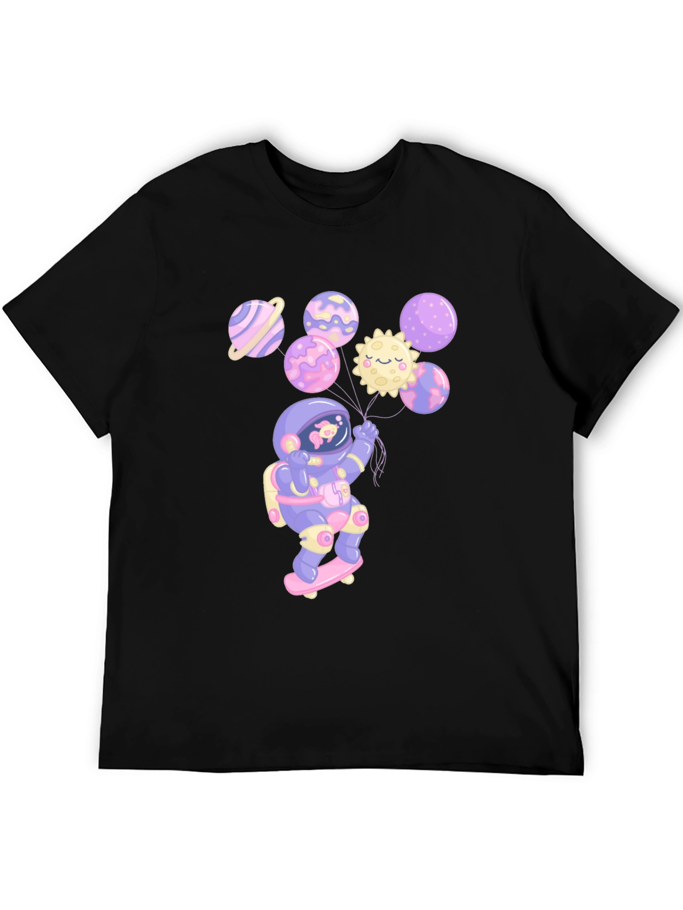 Astronaut Skateboarder Planet T-Shirt