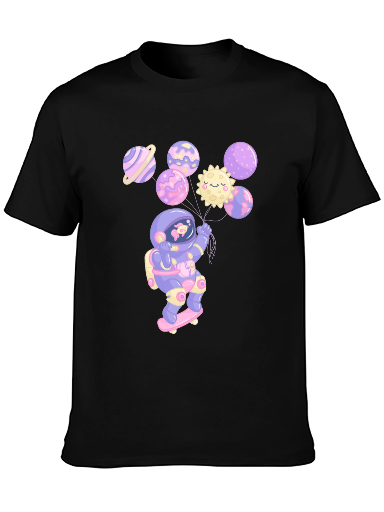Astronaut Skateboarder Planet T-Shirt