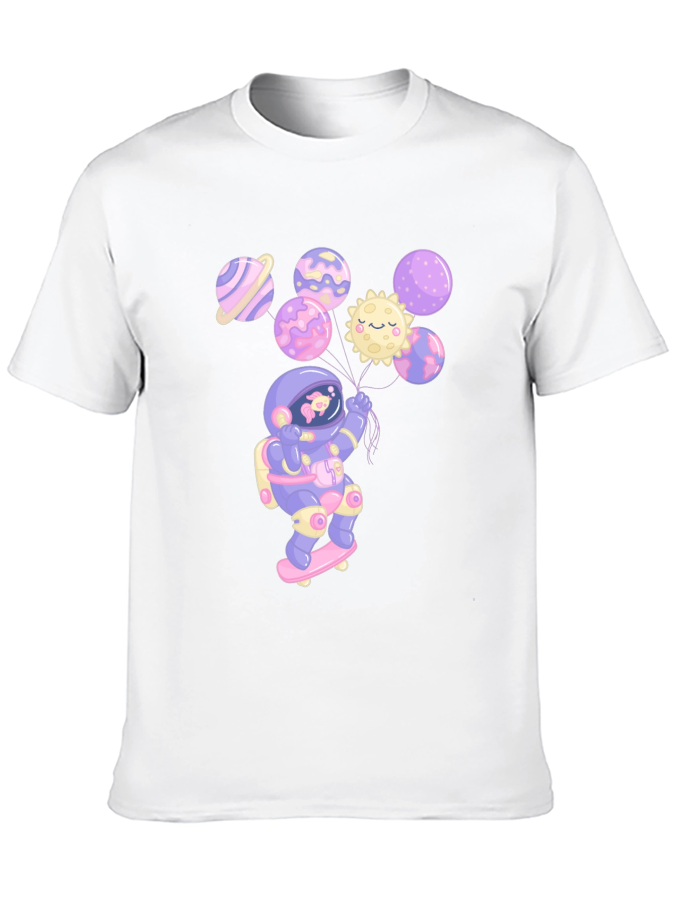 Astronaut Skateboarder Planet T-Shirt