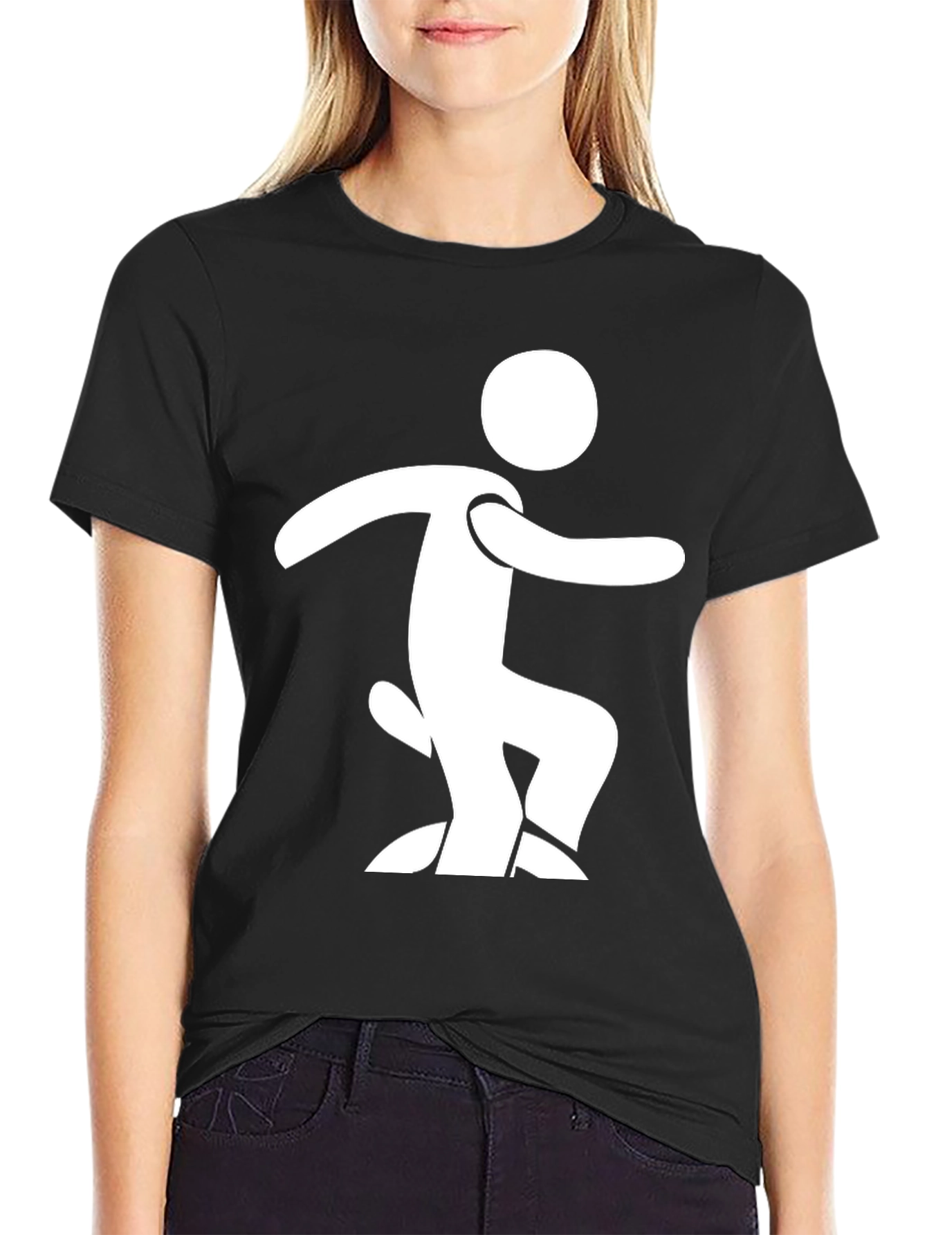 Funny Stick Figure T-Shirt - Black Cotton Tee