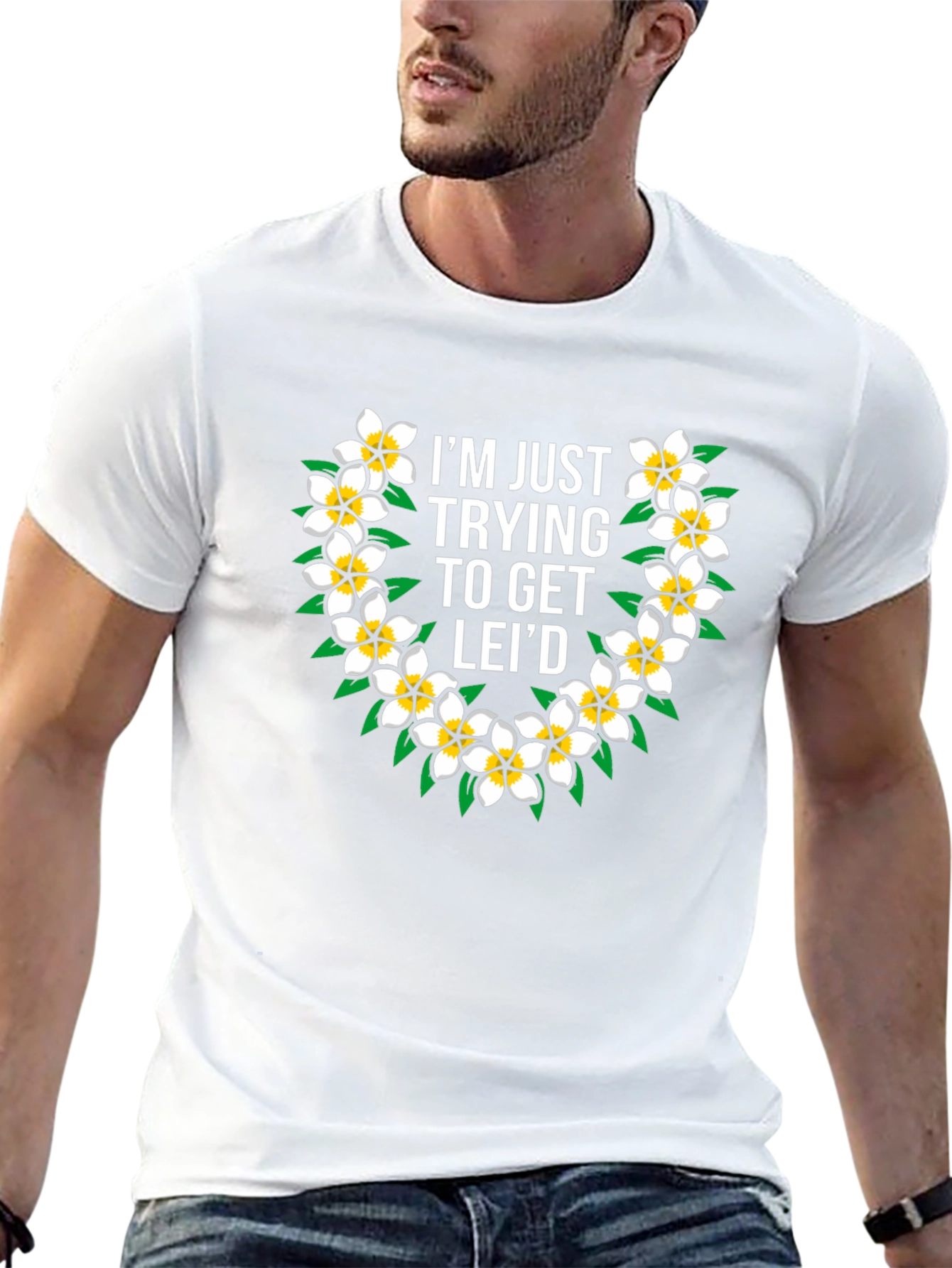 Funny Hawaiian Flower Lei T-Shirt - Get Leid