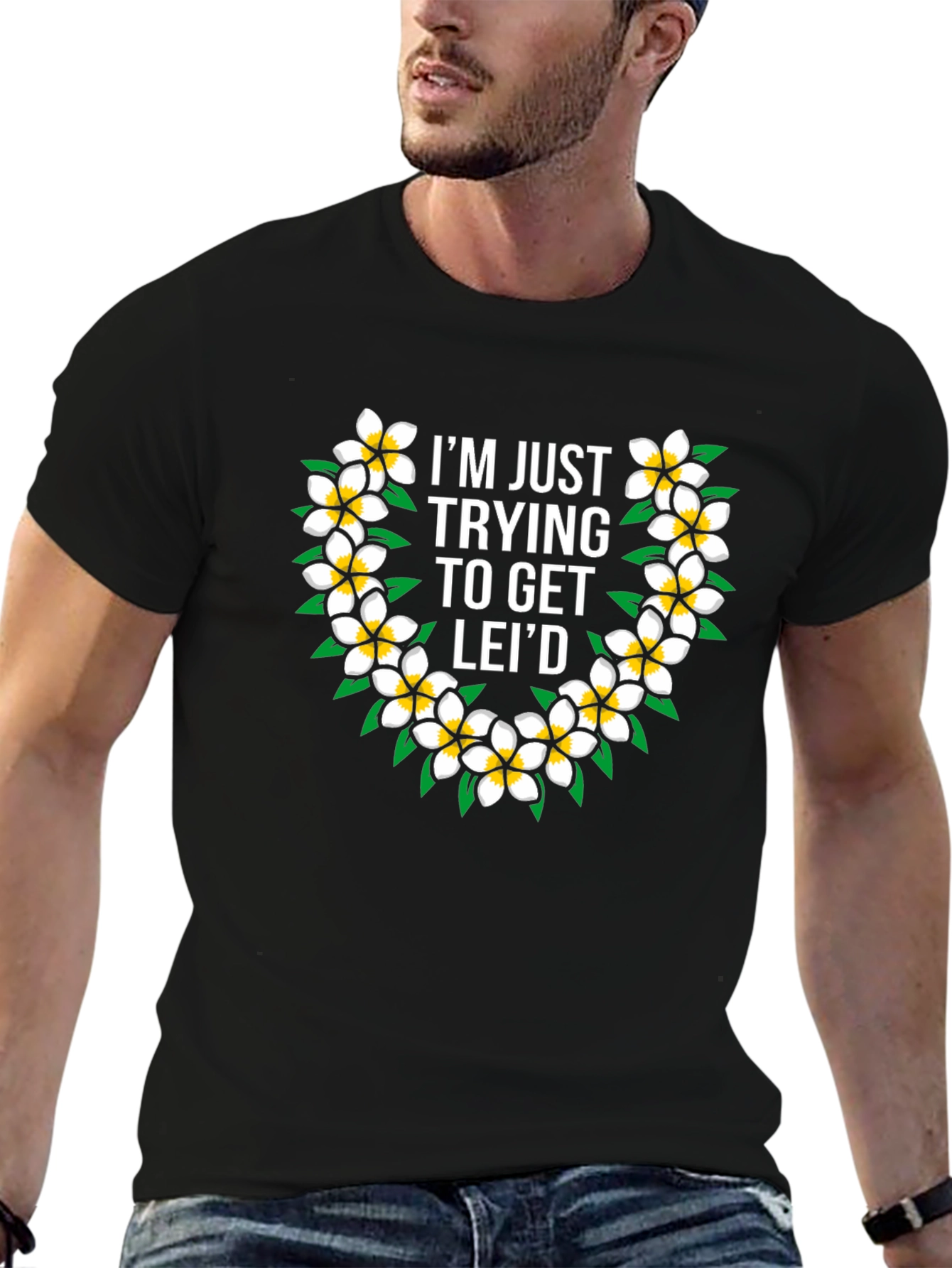 Funny Hawaiian Flower Lei T-Shirt - Get Leid
