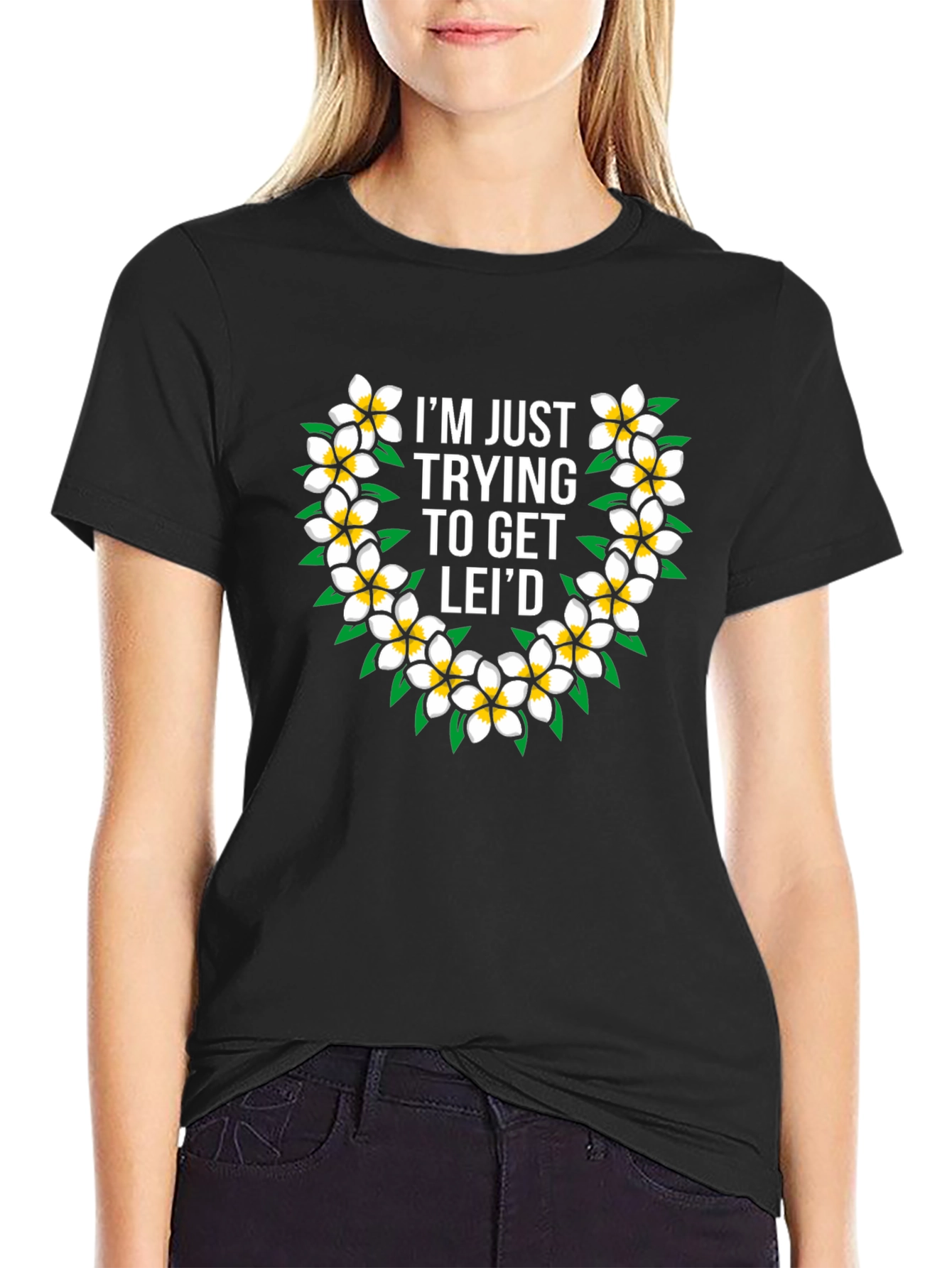 Funny Hawaiian Flower Lei T-Shirt - Get Leid
