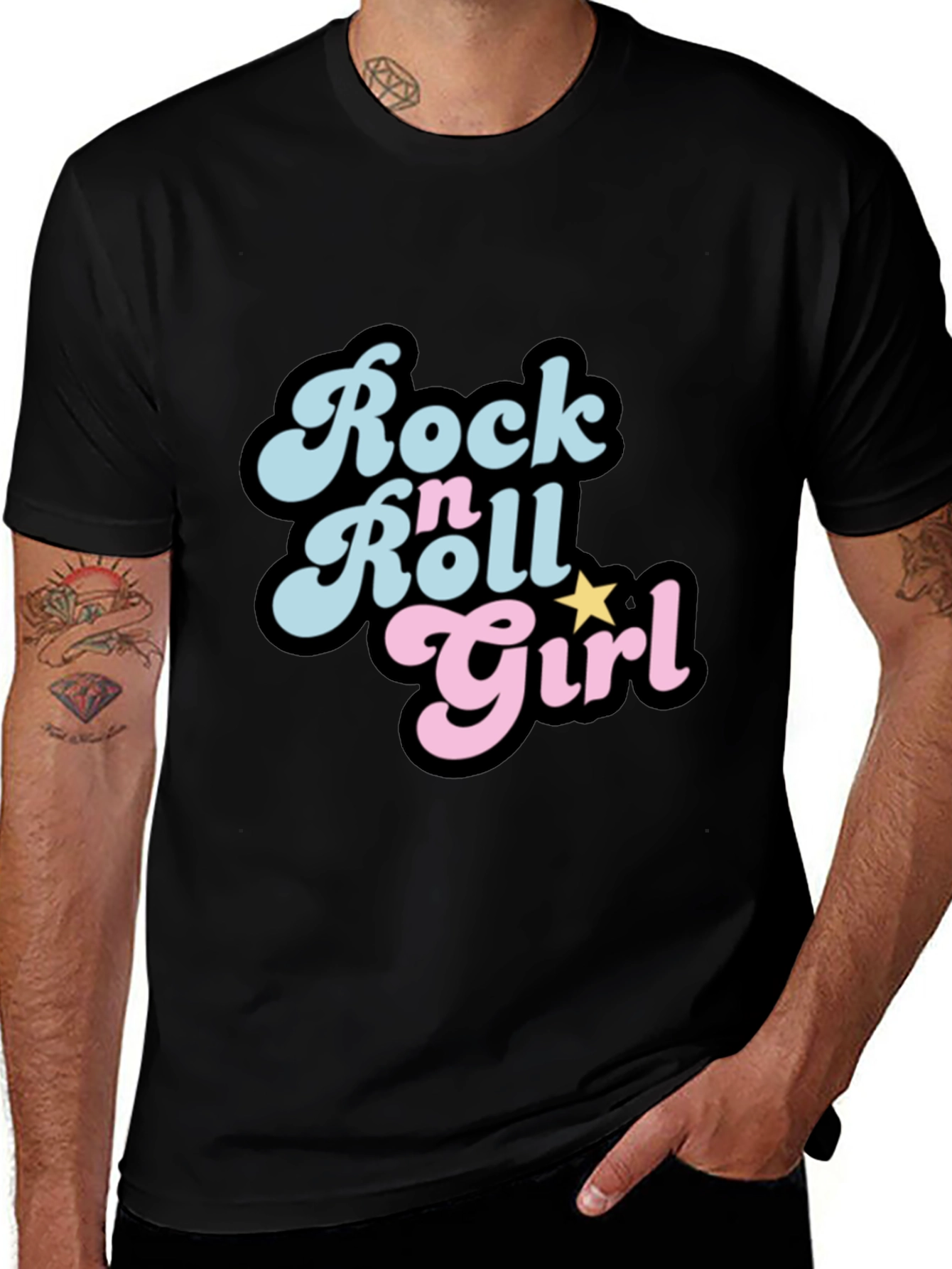 Rock n Roll Girl Black T-Shirt