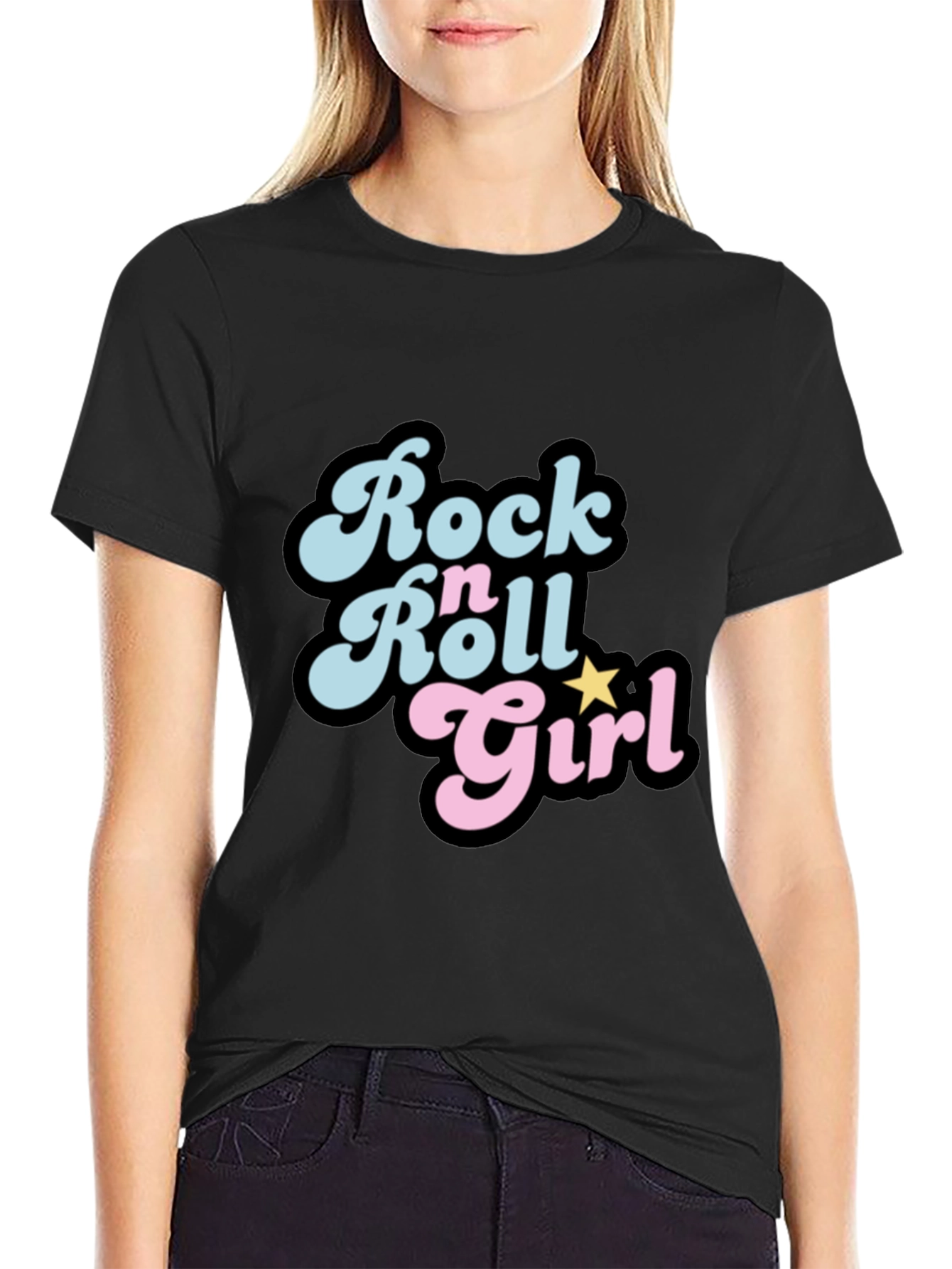 Rock n Roll Girl Black T-Shirt