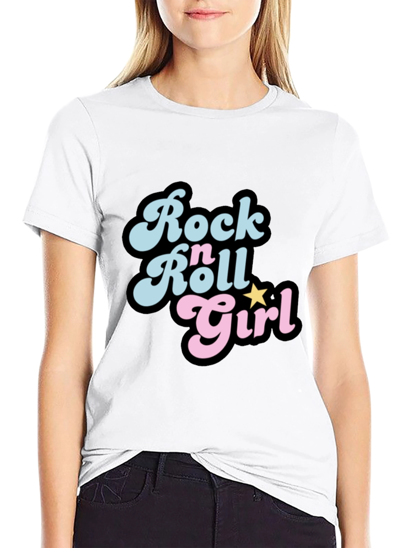 Rock n Roll Girl Black T-Shirt