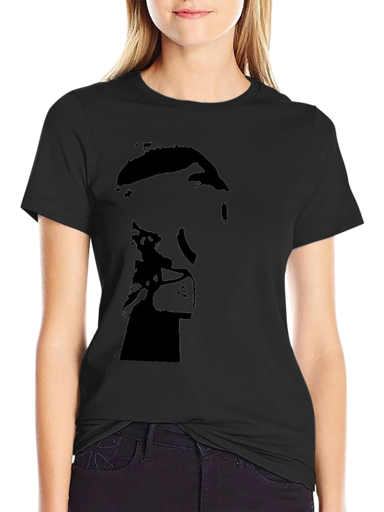 Silhouette Graphic Print Mens Black T-Shirt