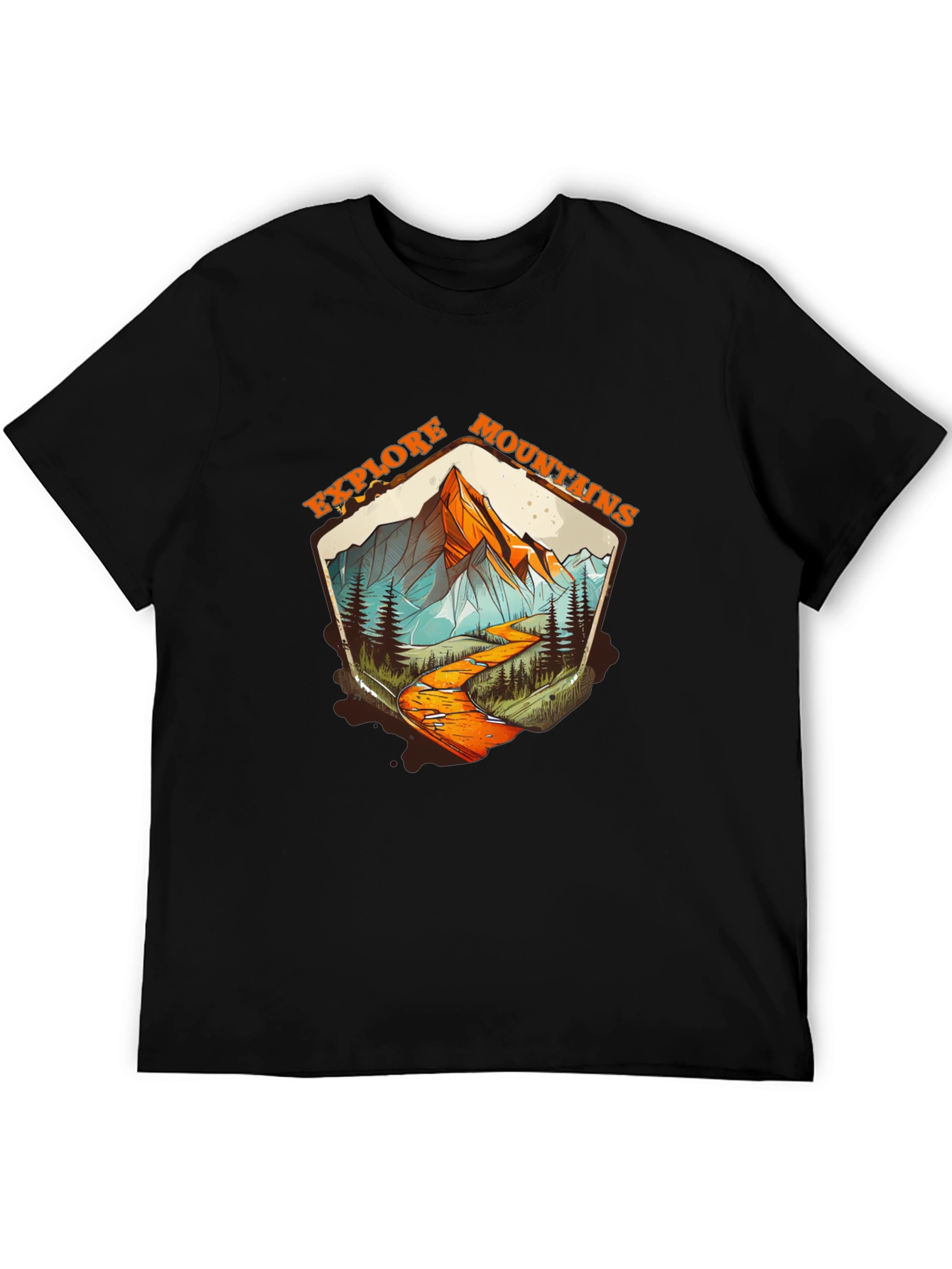 Explore Mountains Graphic Tee - Black