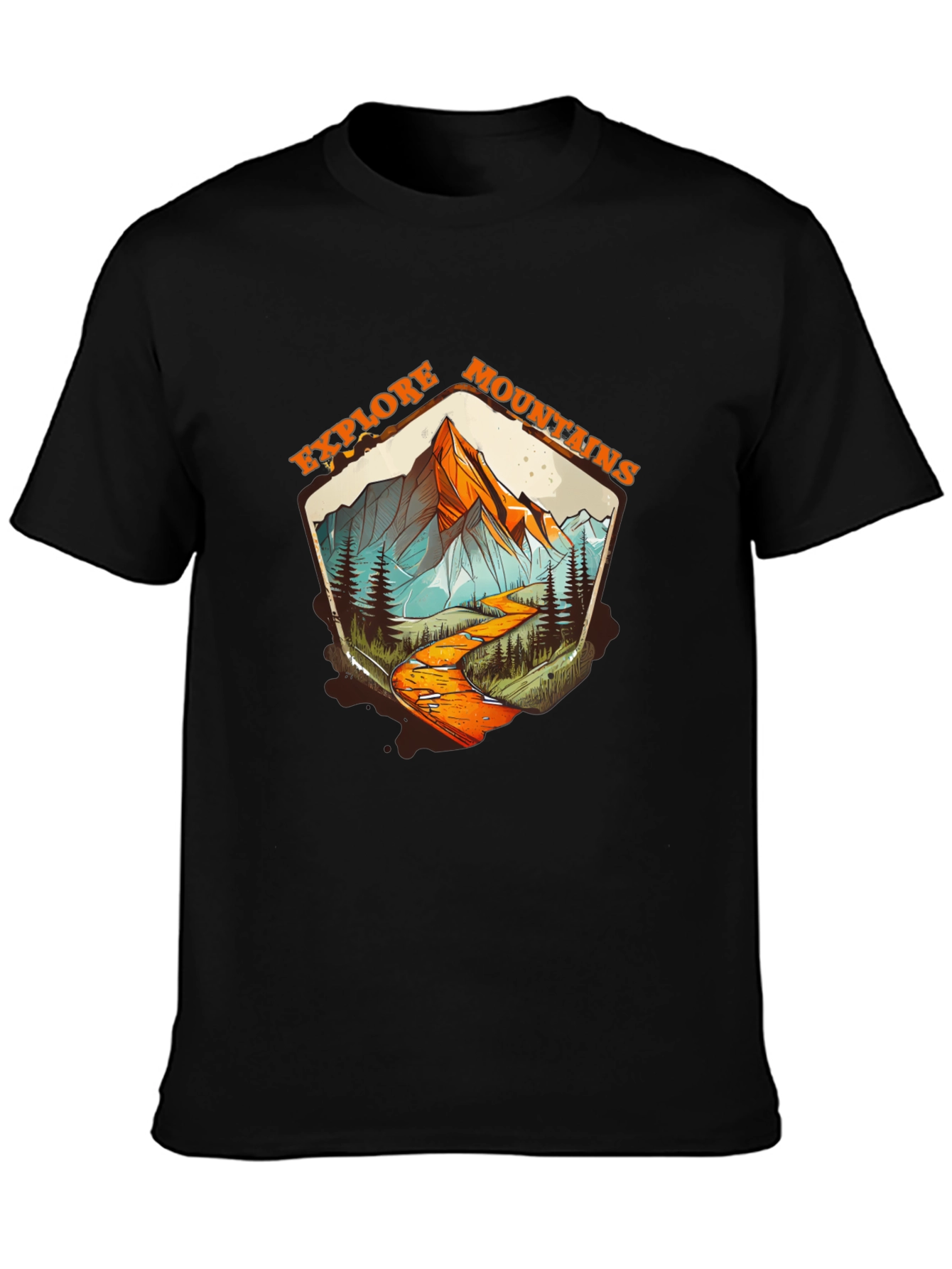 Explore Mountains Graphic Tee - Black