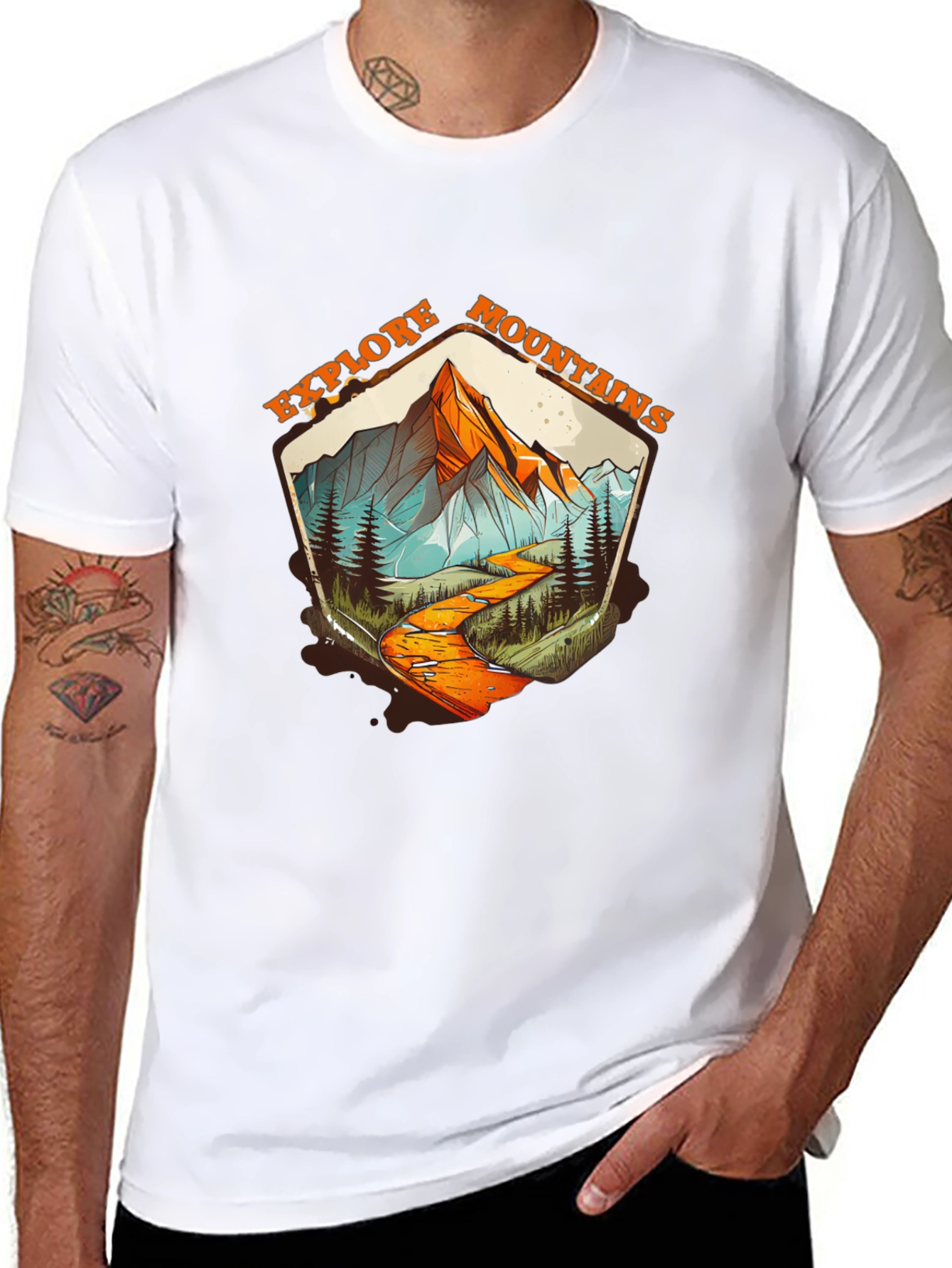 Explore Mountains Graphic Tee - Black