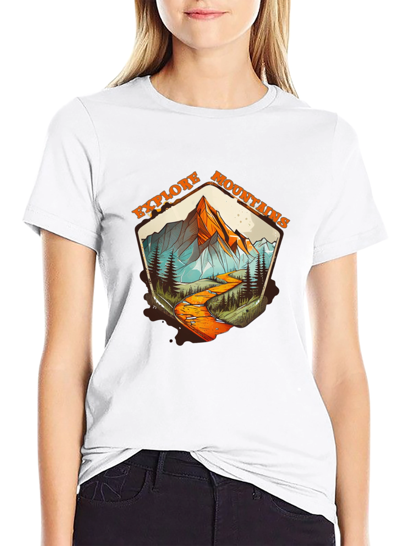 Explore Mountains Graphic Tee - Black