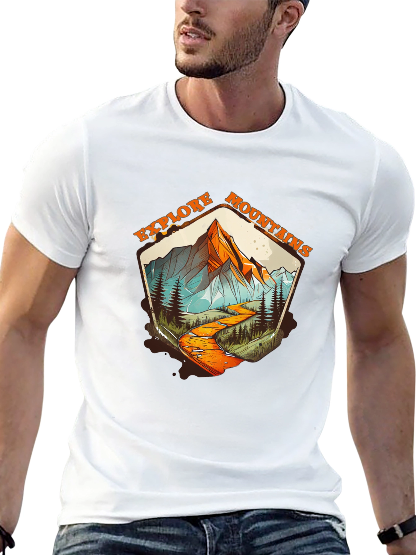 Explore Mountains Graphic Tee - Black