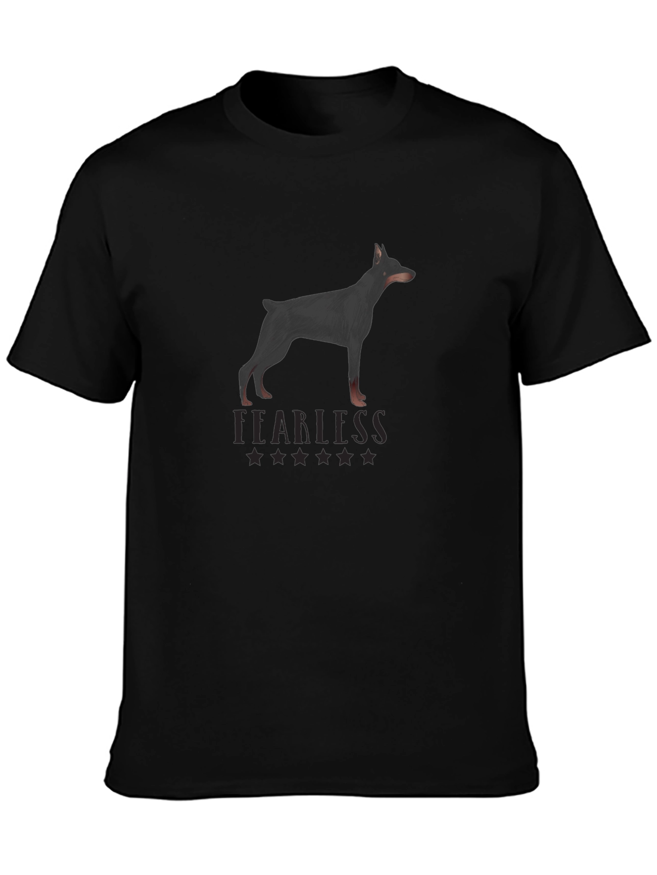Fearless Doberman Graphic Tee - Black