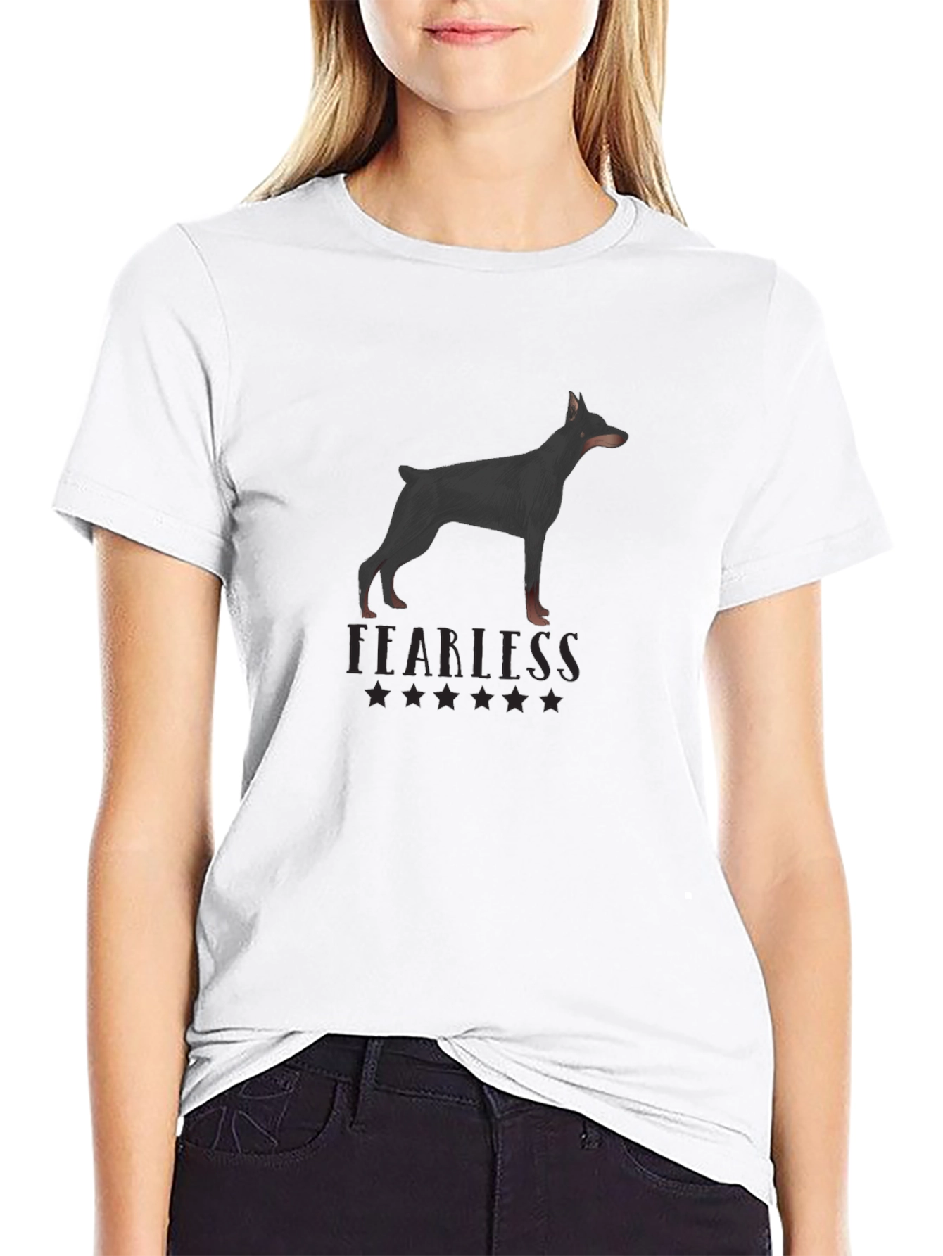 Fearless Doberman Graphic Tee - Black