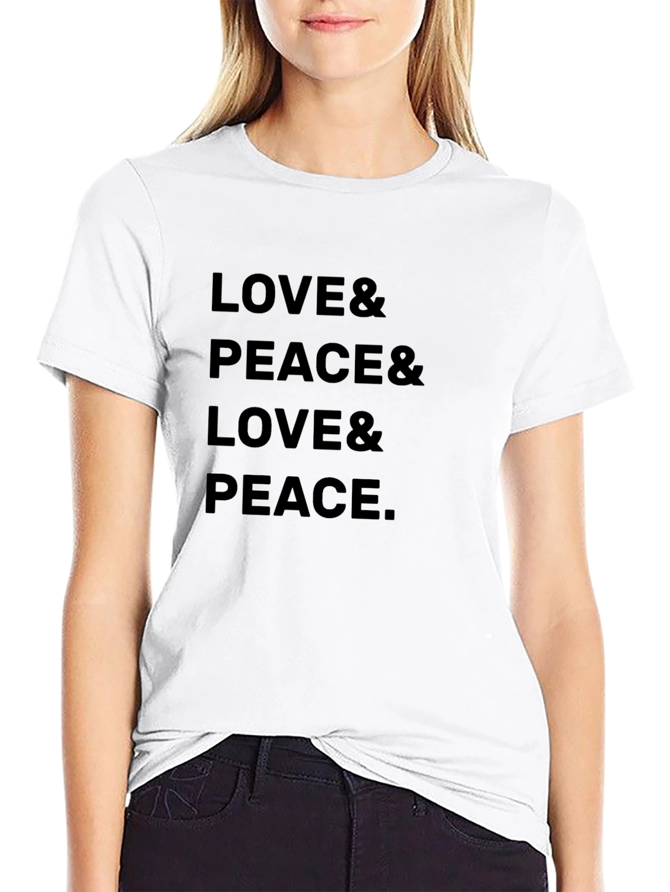 Love & Peace Graphic T-Shirt - Trendy Relaxed Fit