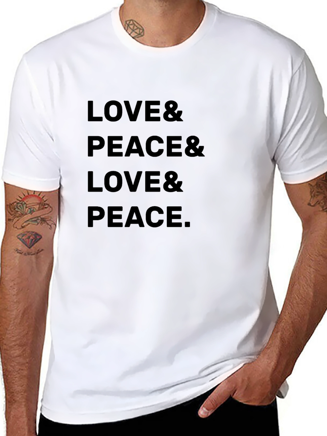 Love & Peace Graphic T-Shirt - Trendy Relaxed Fit