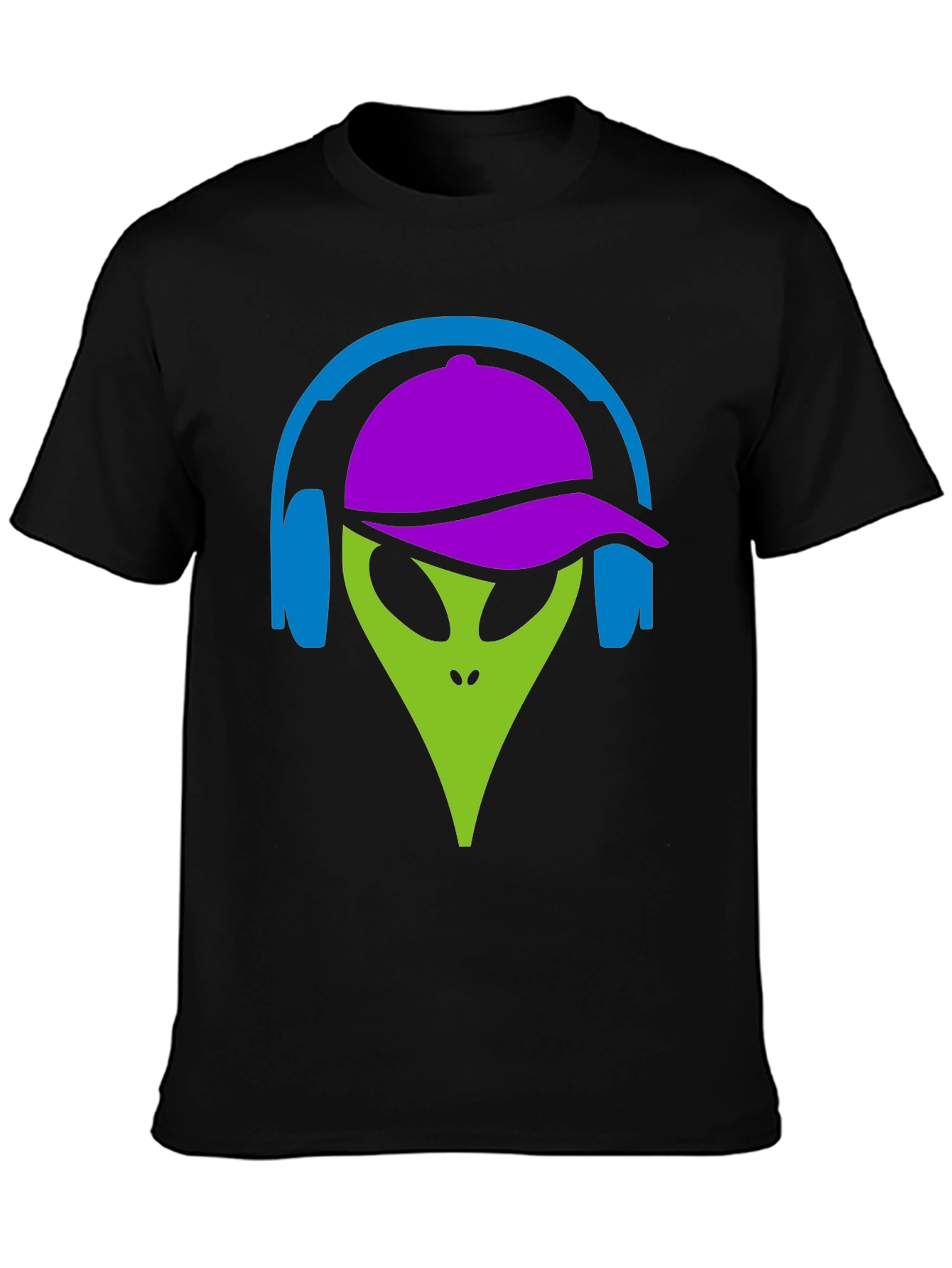 Cool Alien with Headphones Graphic Tee