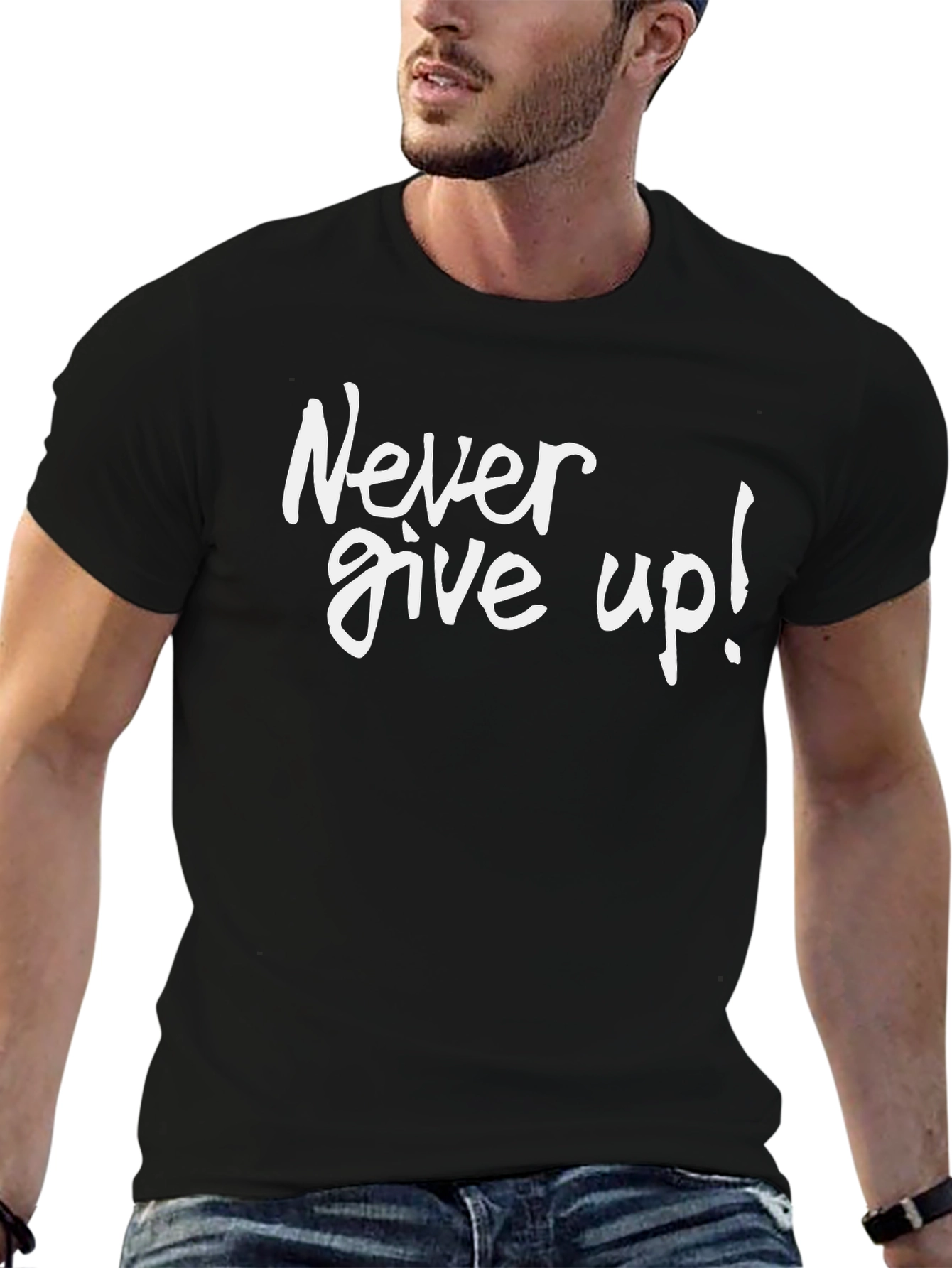 Never Give Up Graphic T-Shirt - Motivational Tee