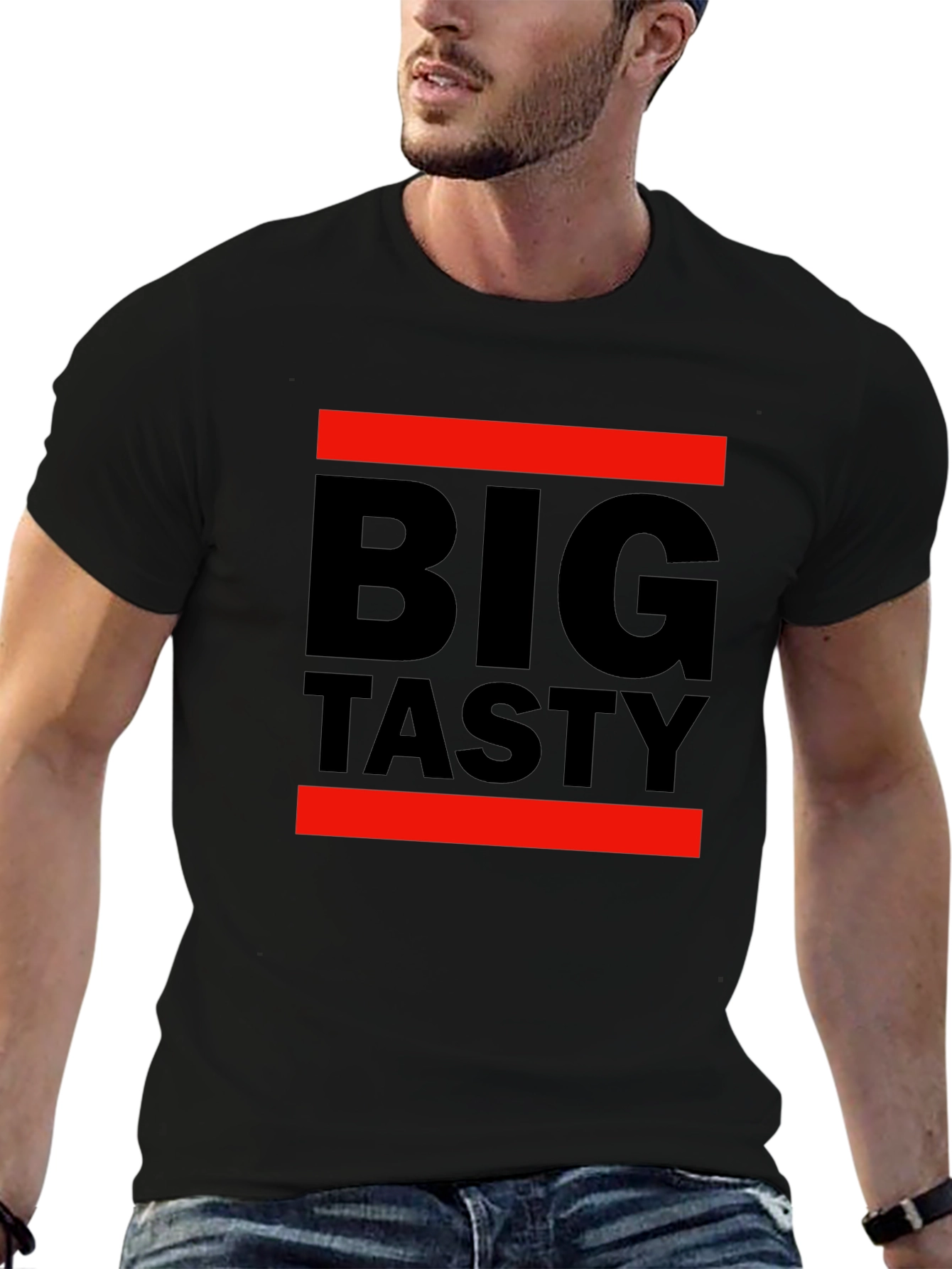 Big Tasty Graphic Tee - Black Cotton T-Shirt