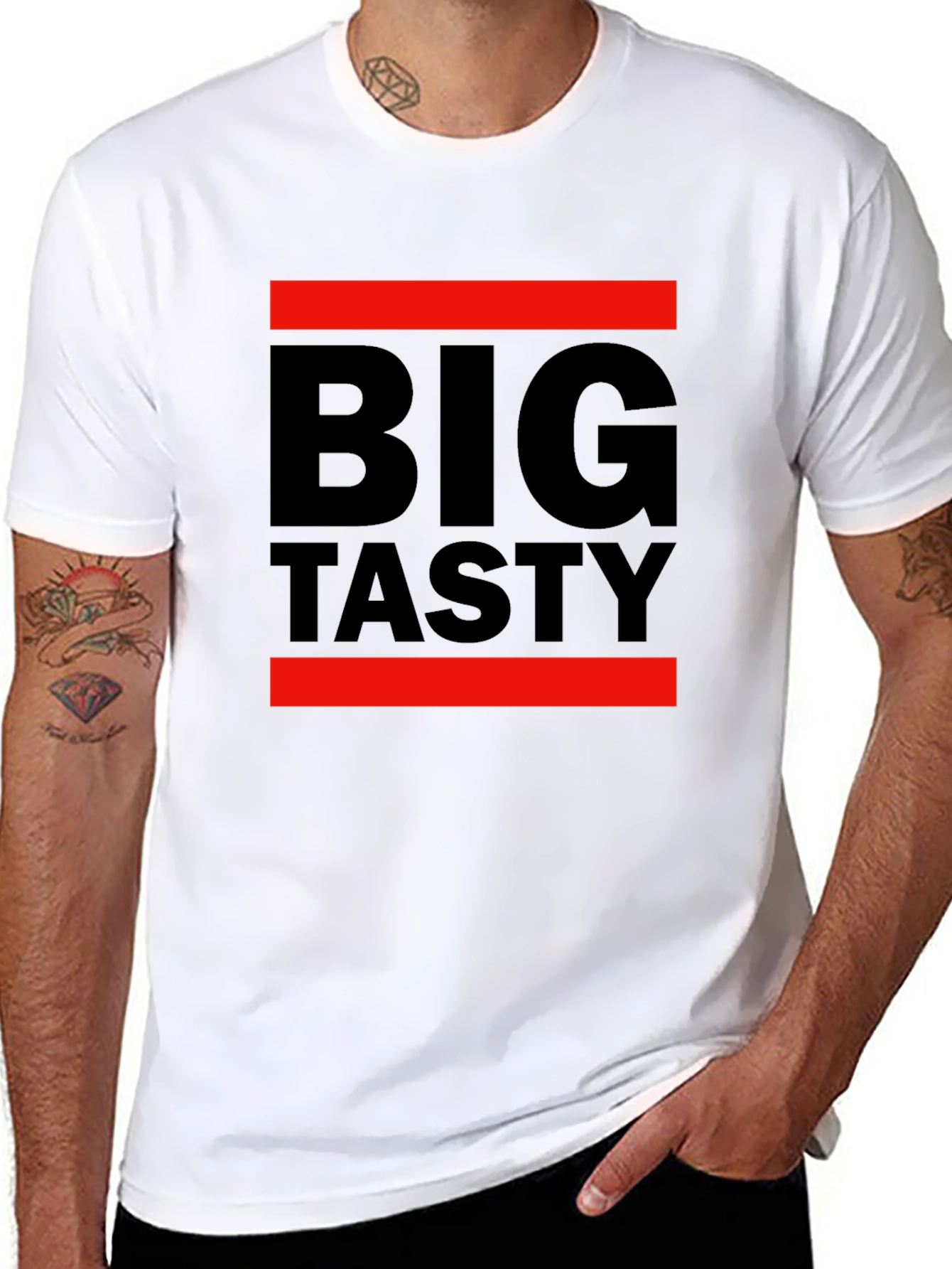 Big Tasty Graphic Tee - Black Cotton T-Shirt