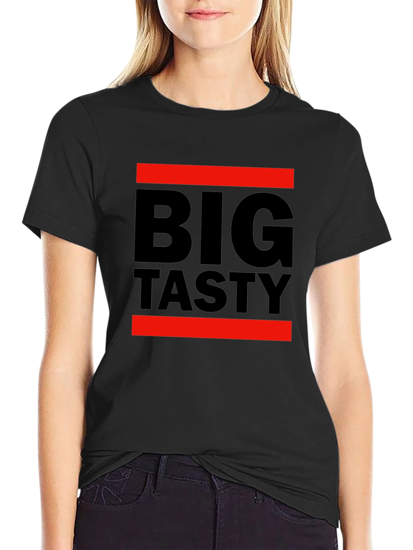 Big Tasty Graphic Tee - Black Cotton T-Shirt