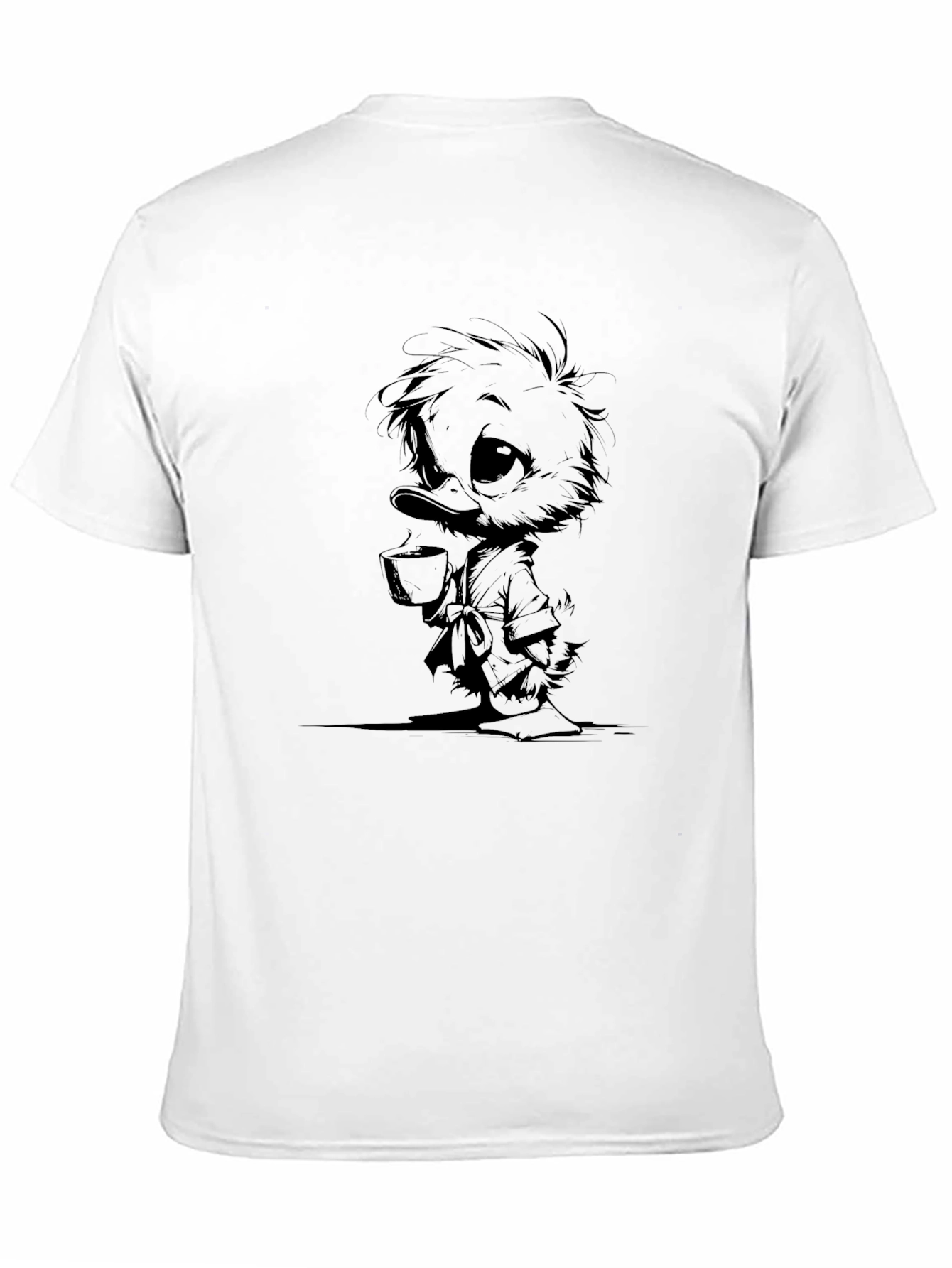 Duck Drinking Coffee Graphic T-Shirt