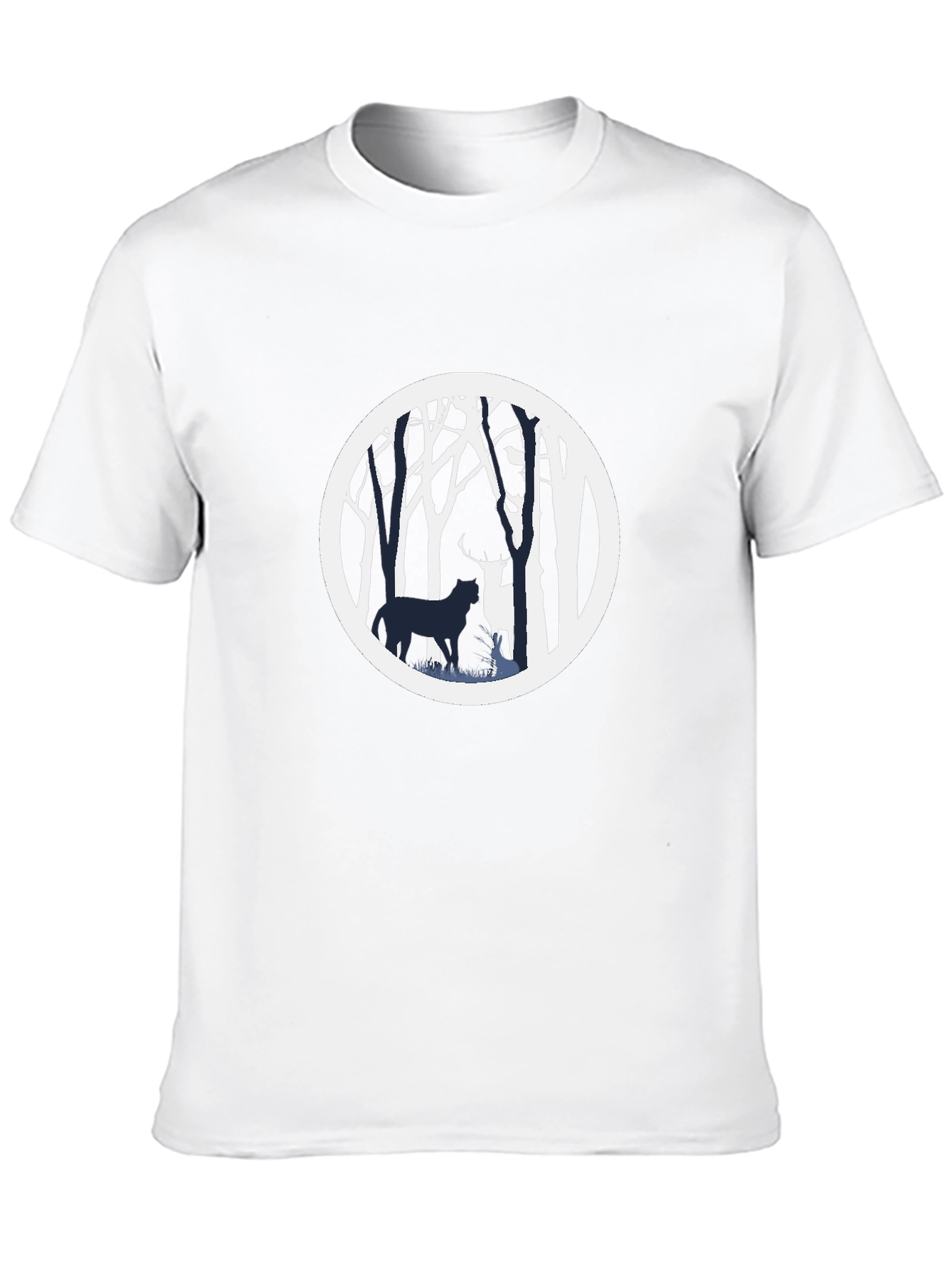Nature Scene Graphic Tee - Black Cotton Blend