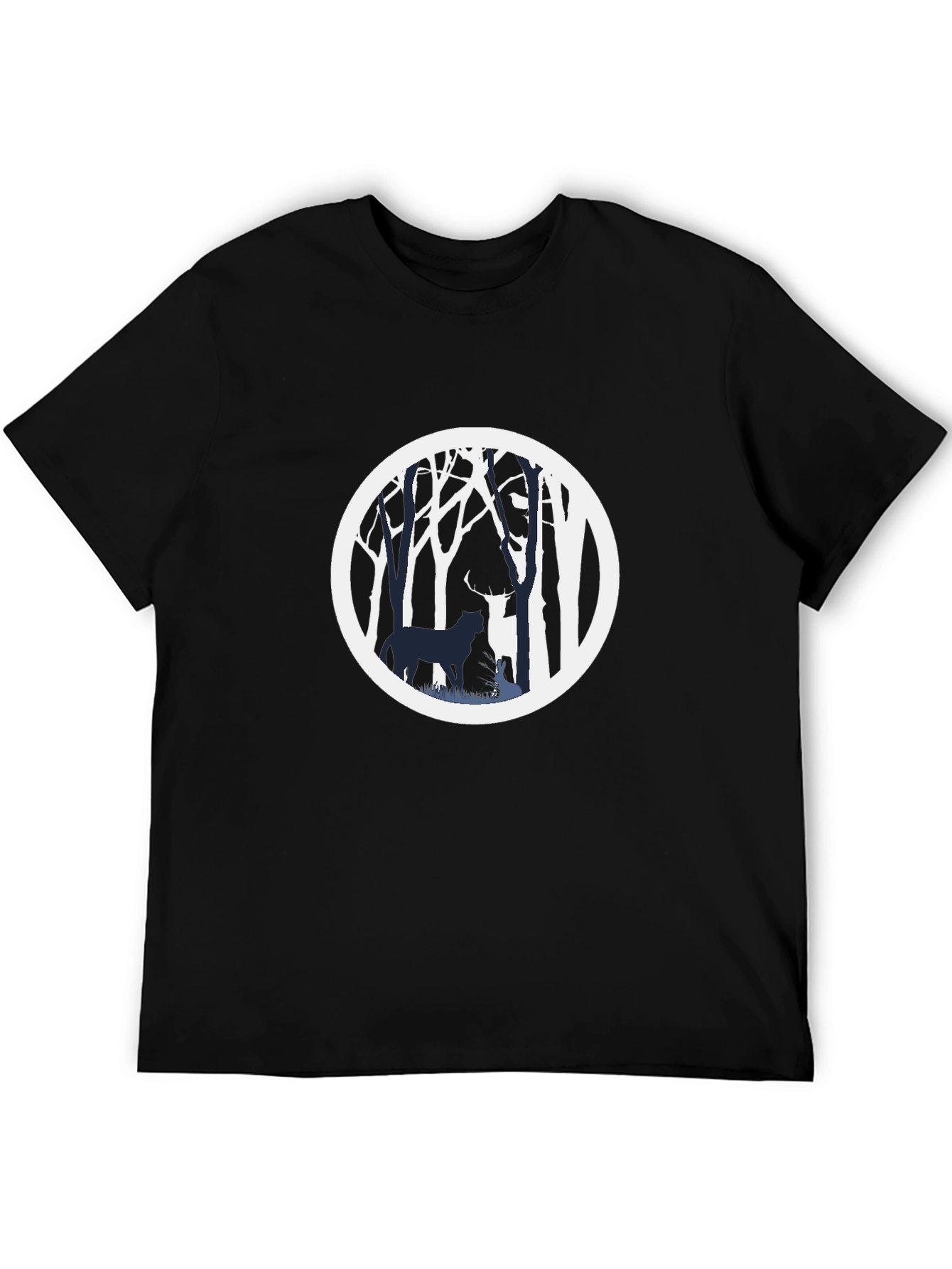 Nature Scene Graphic Tee - Black Cotton Blend