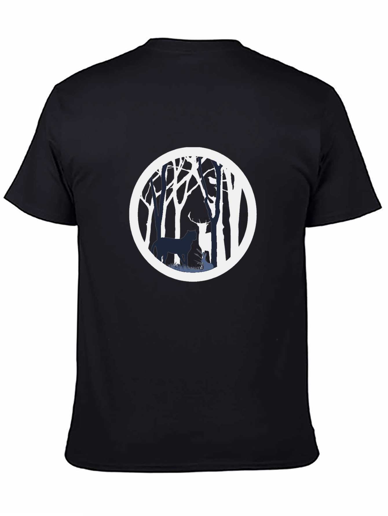 Nature Scene Graphic Tee - Black Cotton Blend