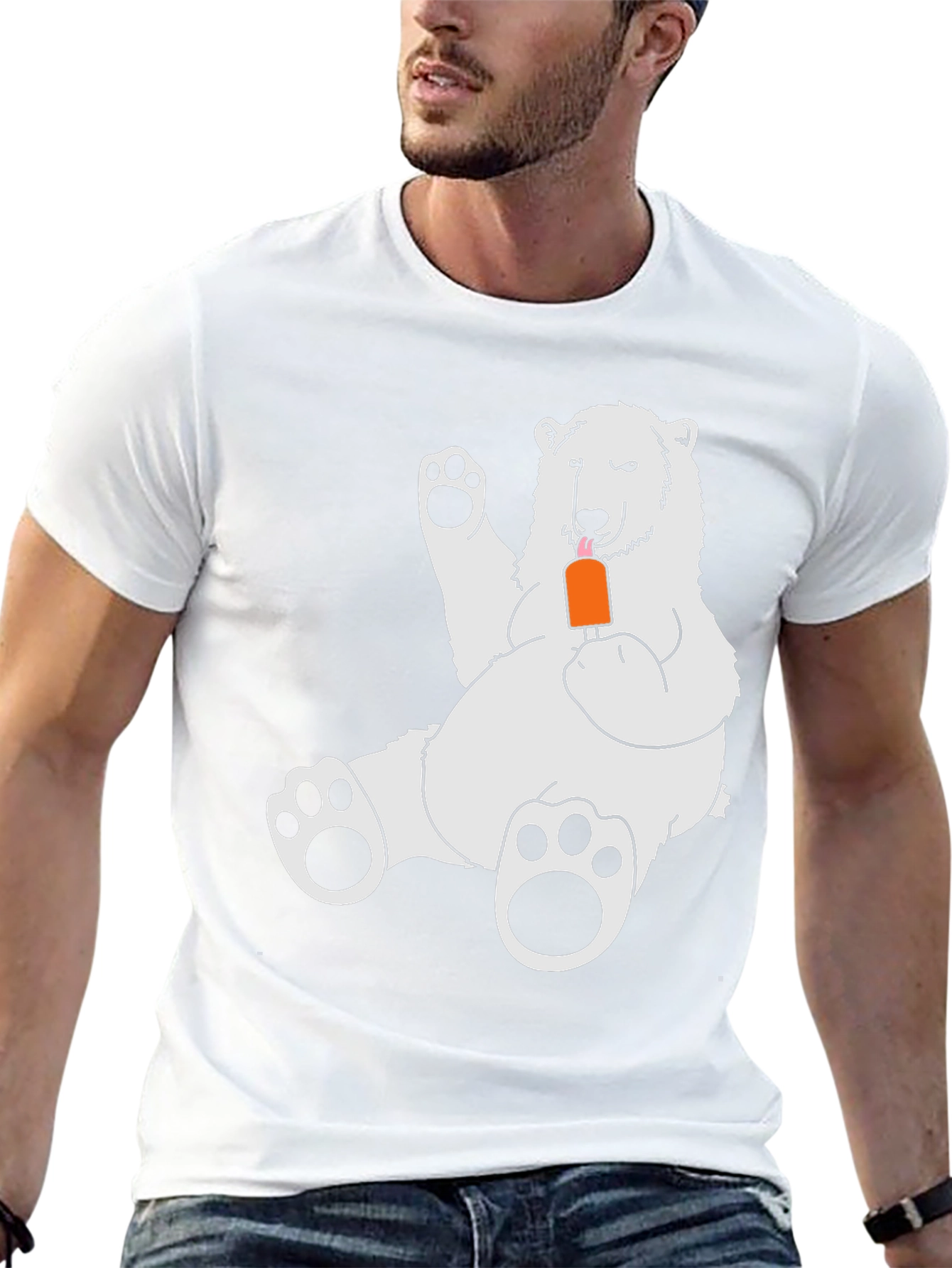 Cool Bear Graphic Tee - Black Cotton Blend