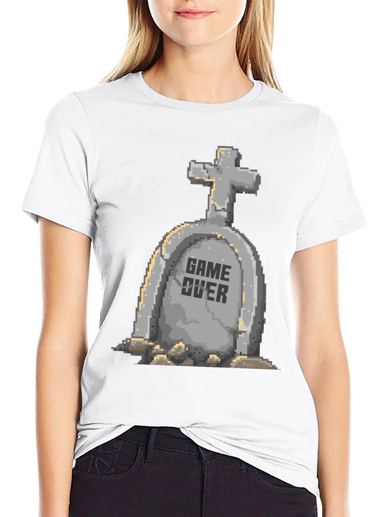 Game Over Pixel Art T-Shirt - Black