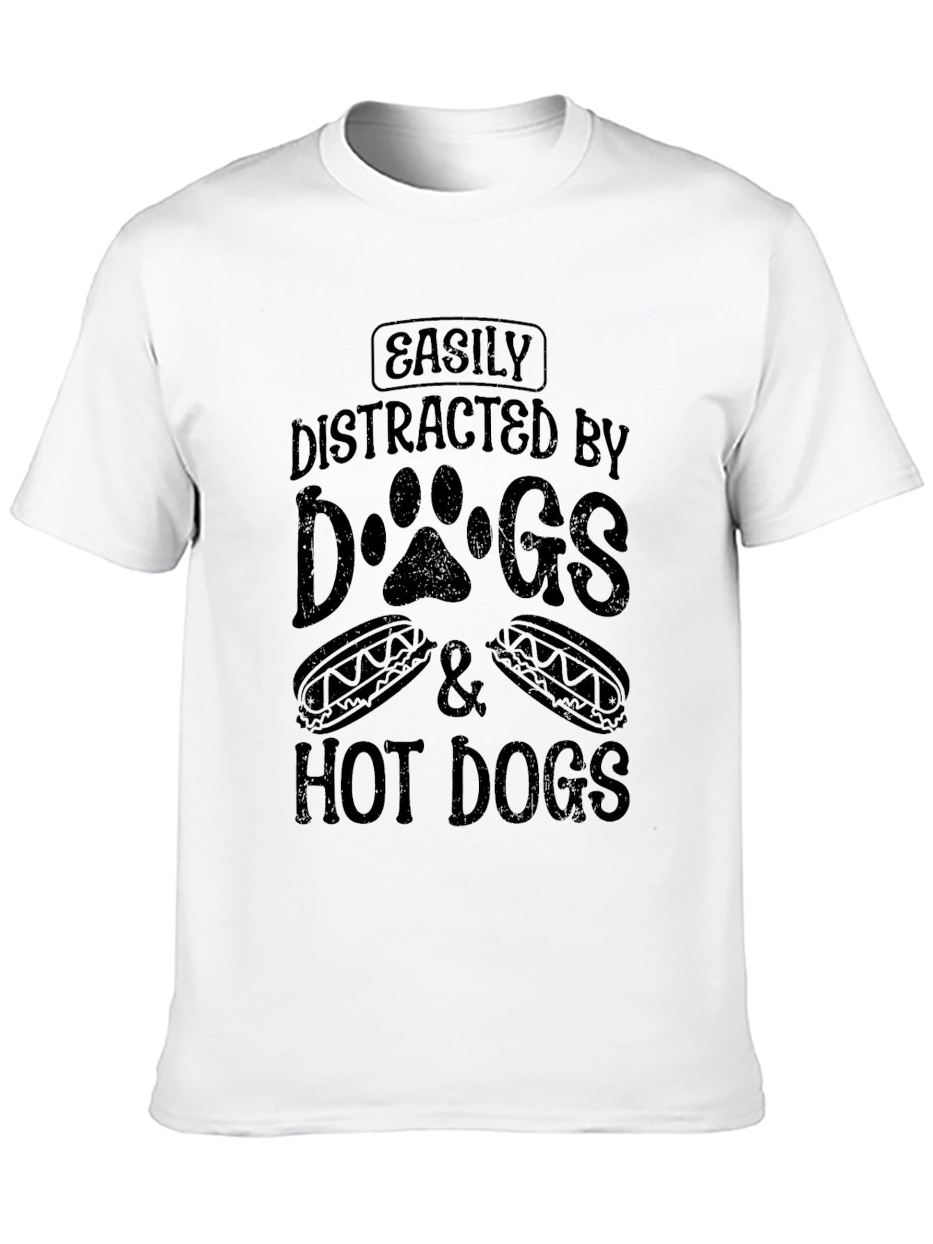 Easily Distracted By Dogs & Hot Dogs T-Shirt
