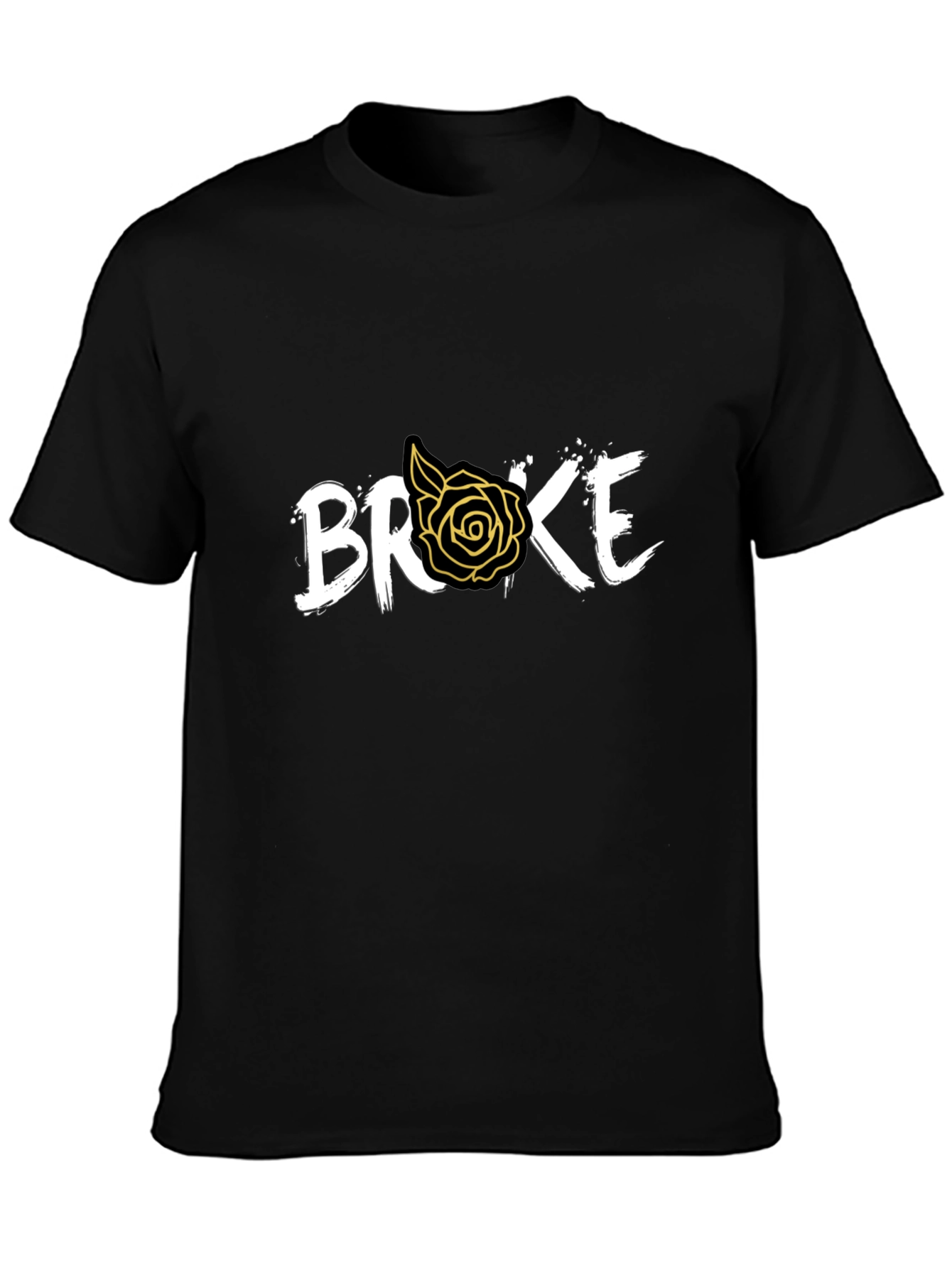 Broke Rose Graphic Black T-Shirt