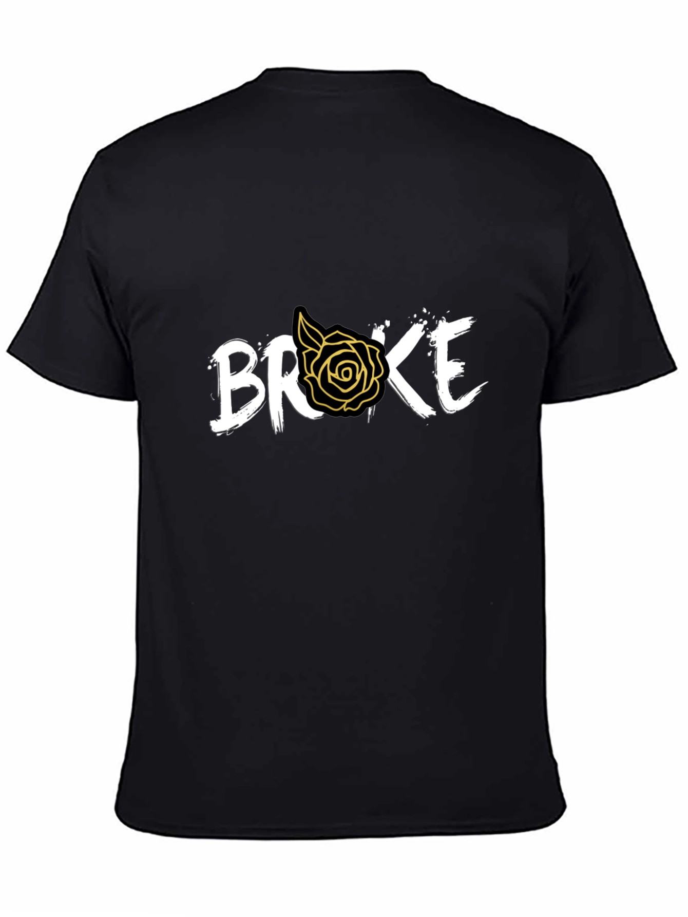 Broke Rose Graphic Black T-Shirt