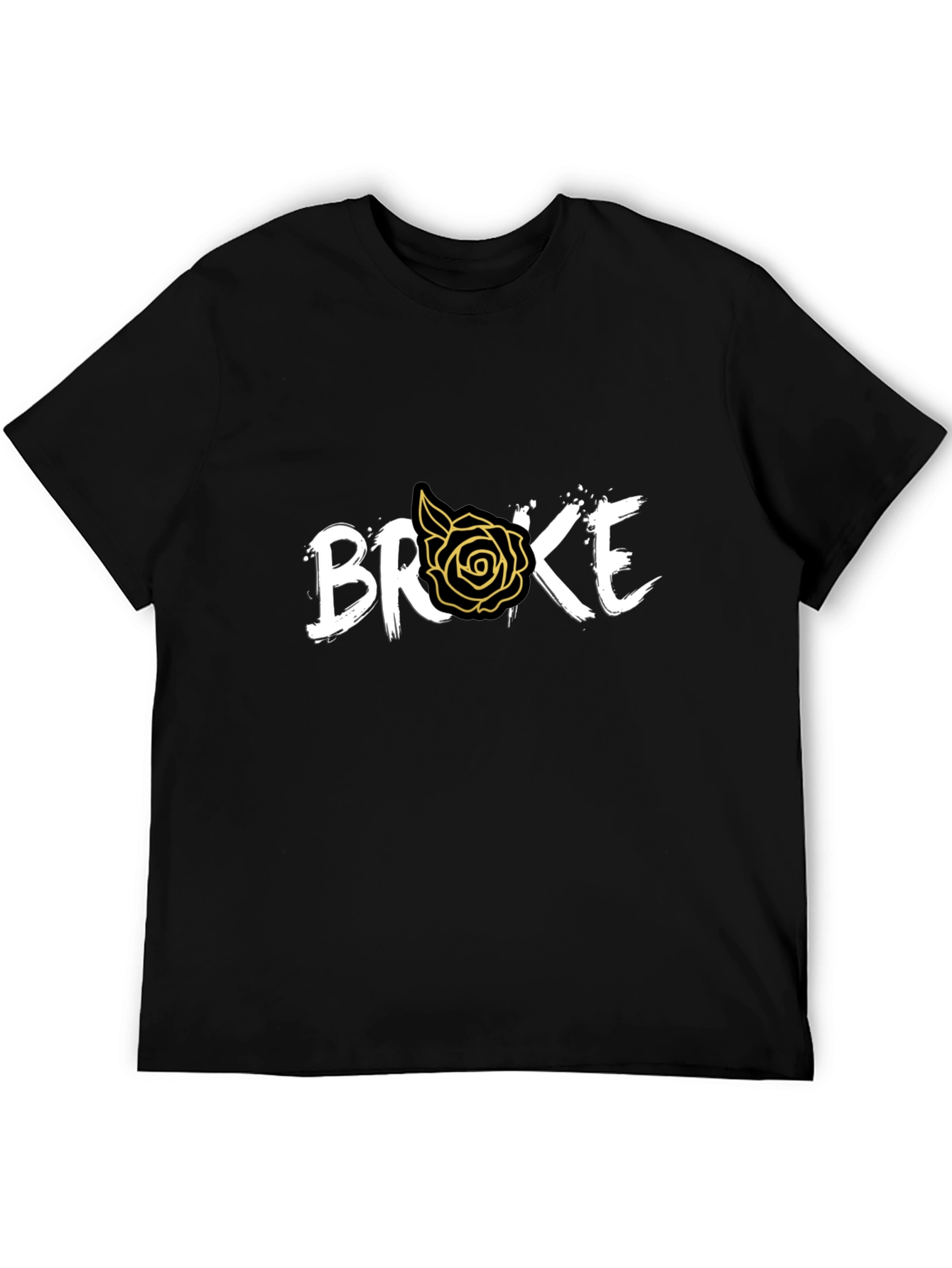 Broke Rose Graphic Black T-Shirt