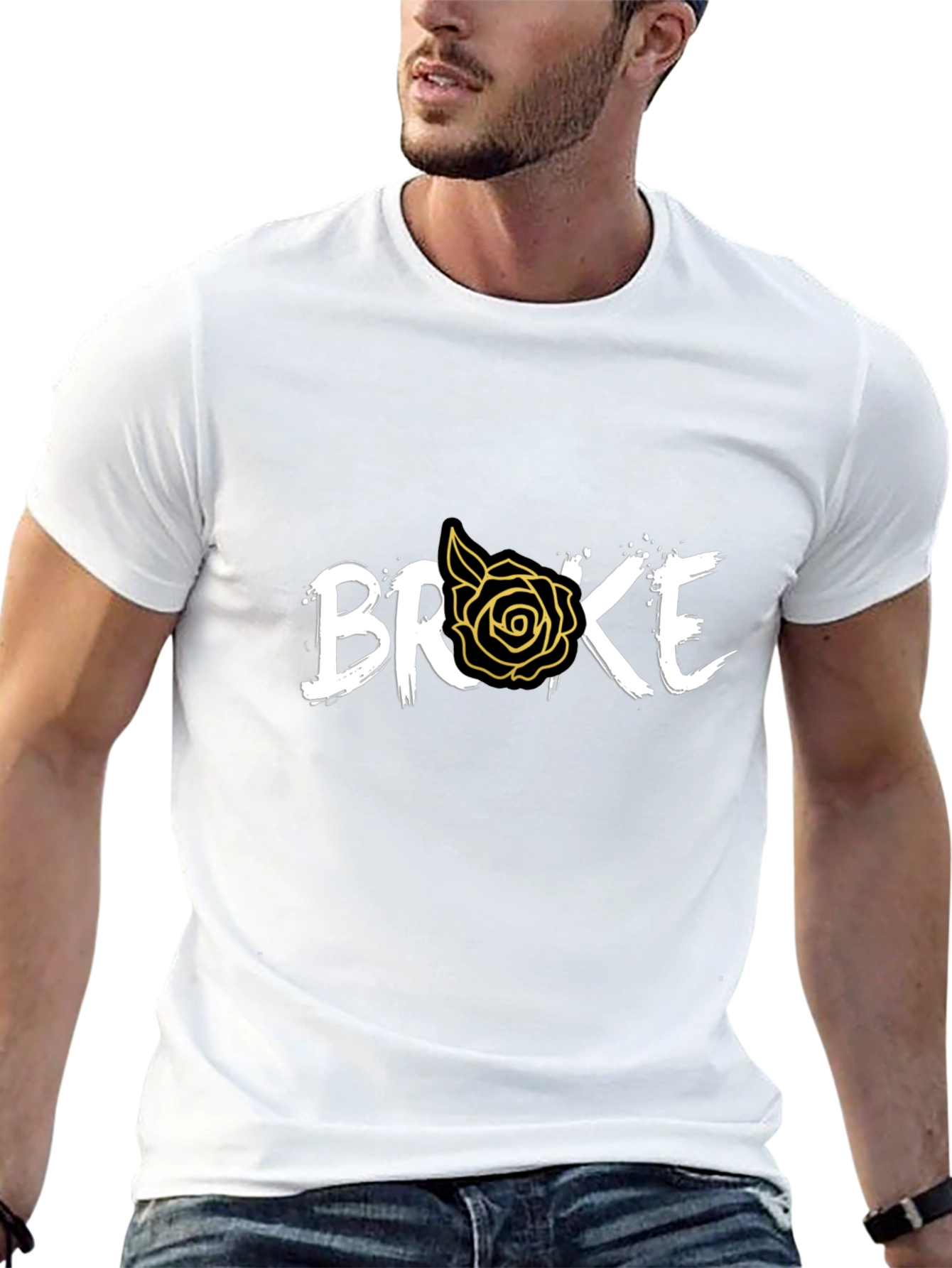 Broke Rose Graphic Black T-Shirt