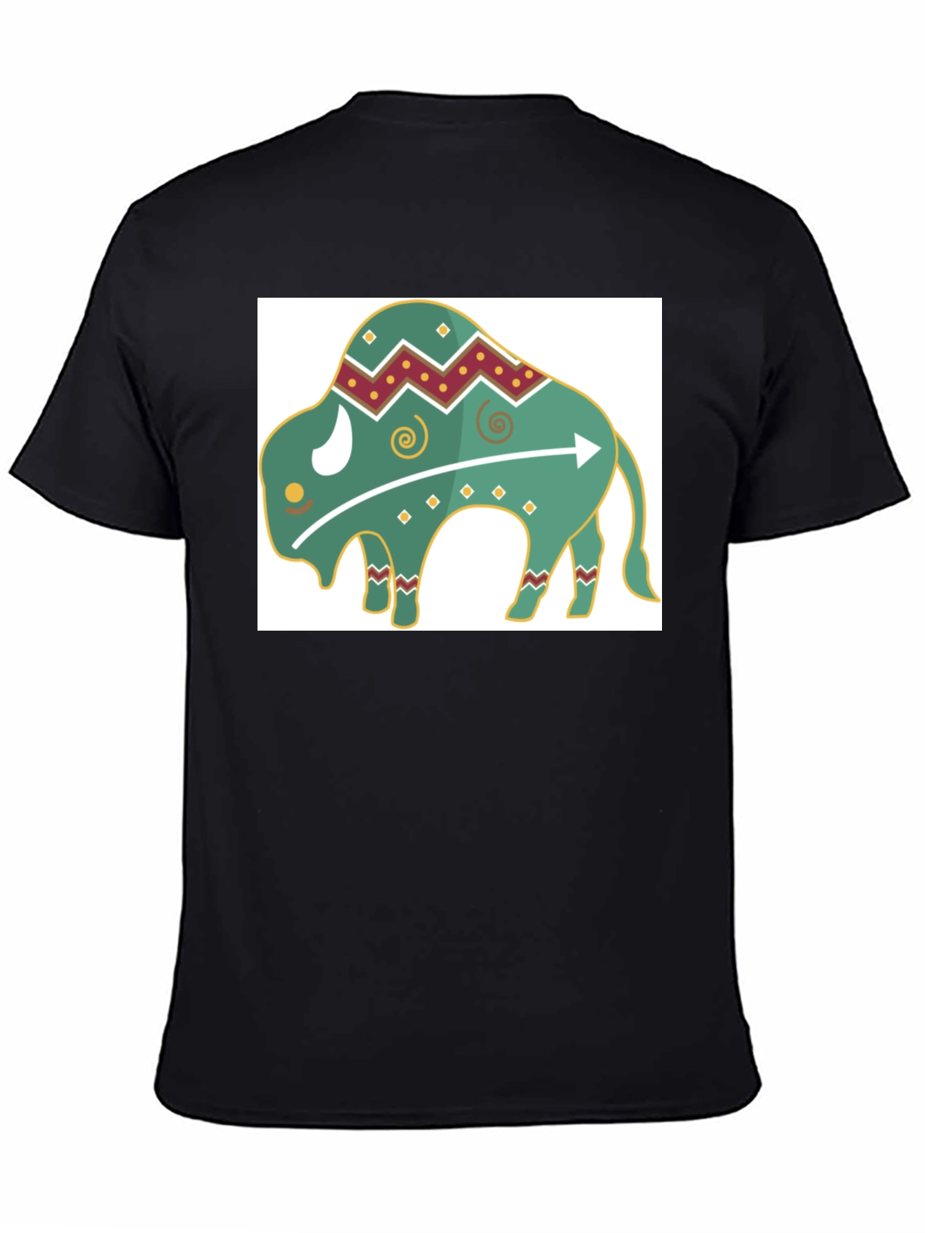 Trendy Buffalo Graphic Tee - Black Cotton Blend