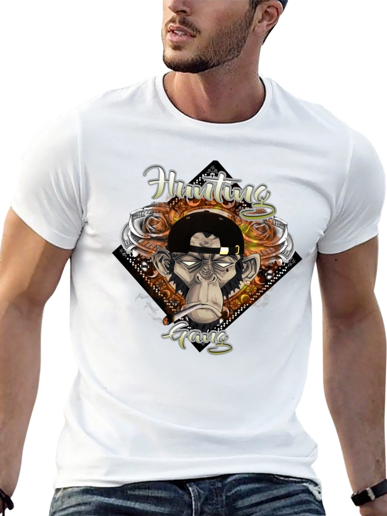 Hunting Gang Monkey Graphic T-Shirt