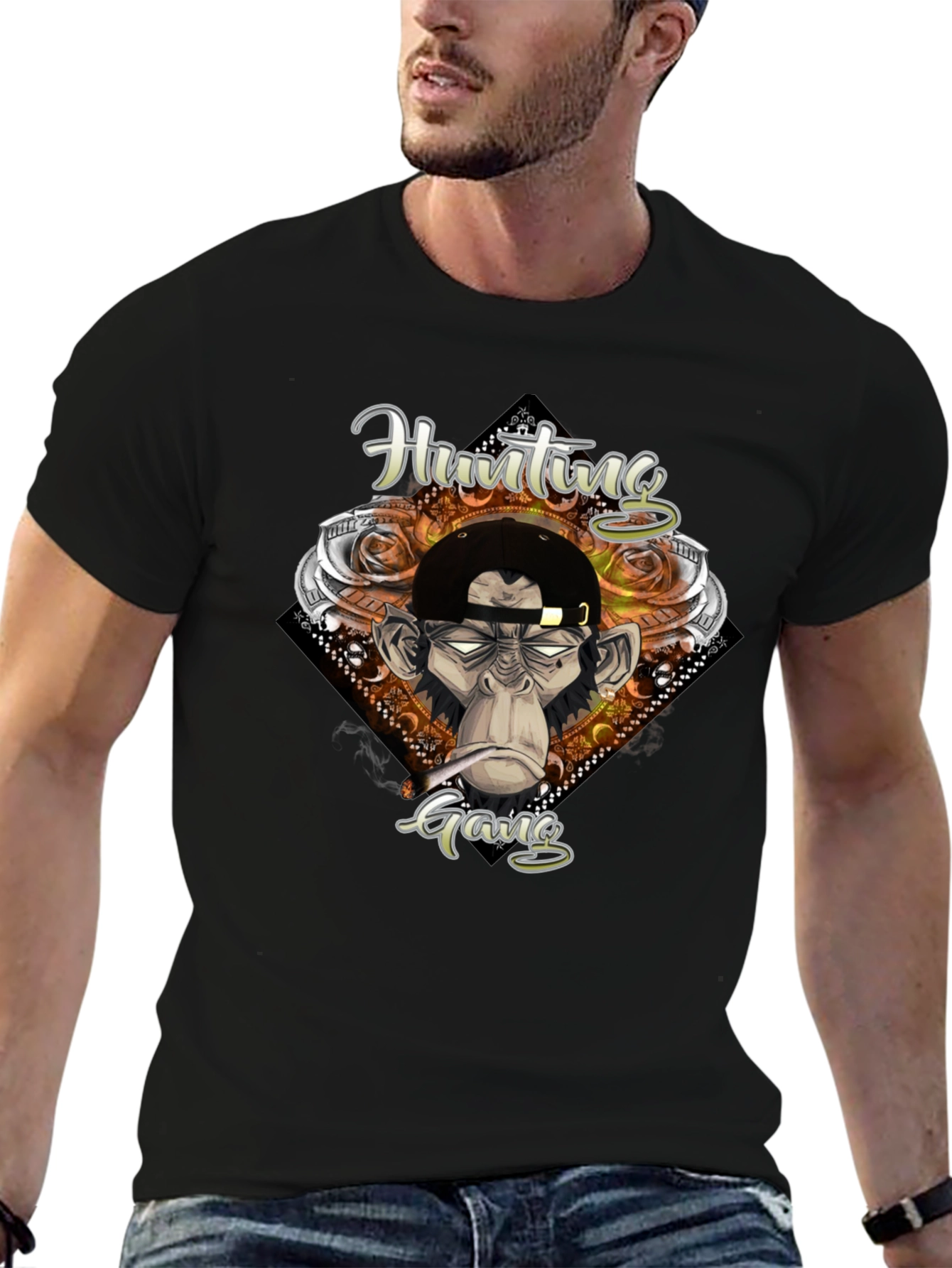Hunting Gang Monkey Graphic T-Shirt
